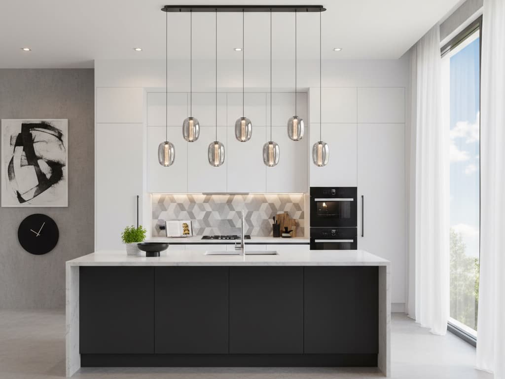 Artcraft Vega Black Linear Island Pendant