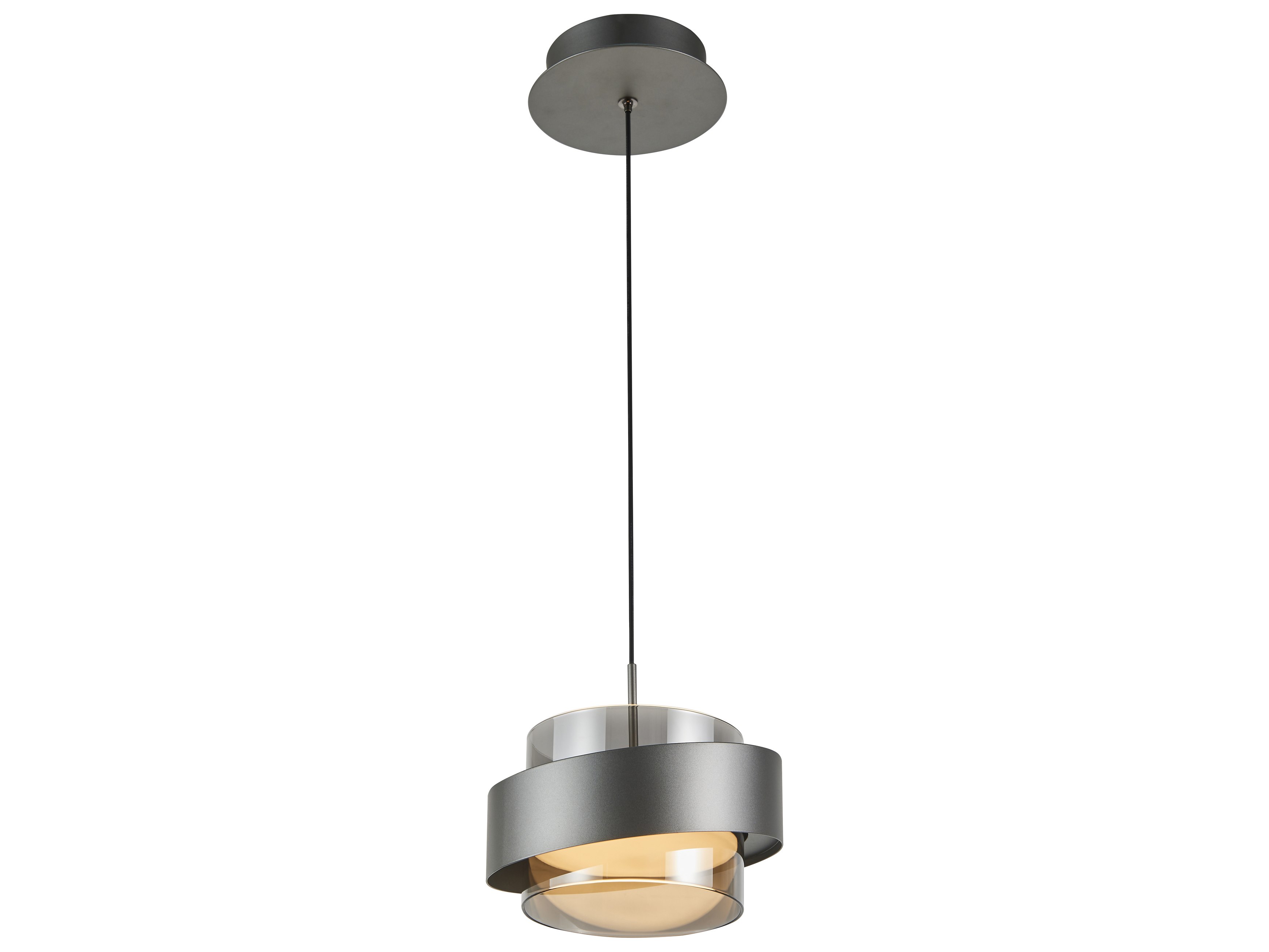 Artcraft Axis 1-Light Graphite Gray Cylinder Pendant