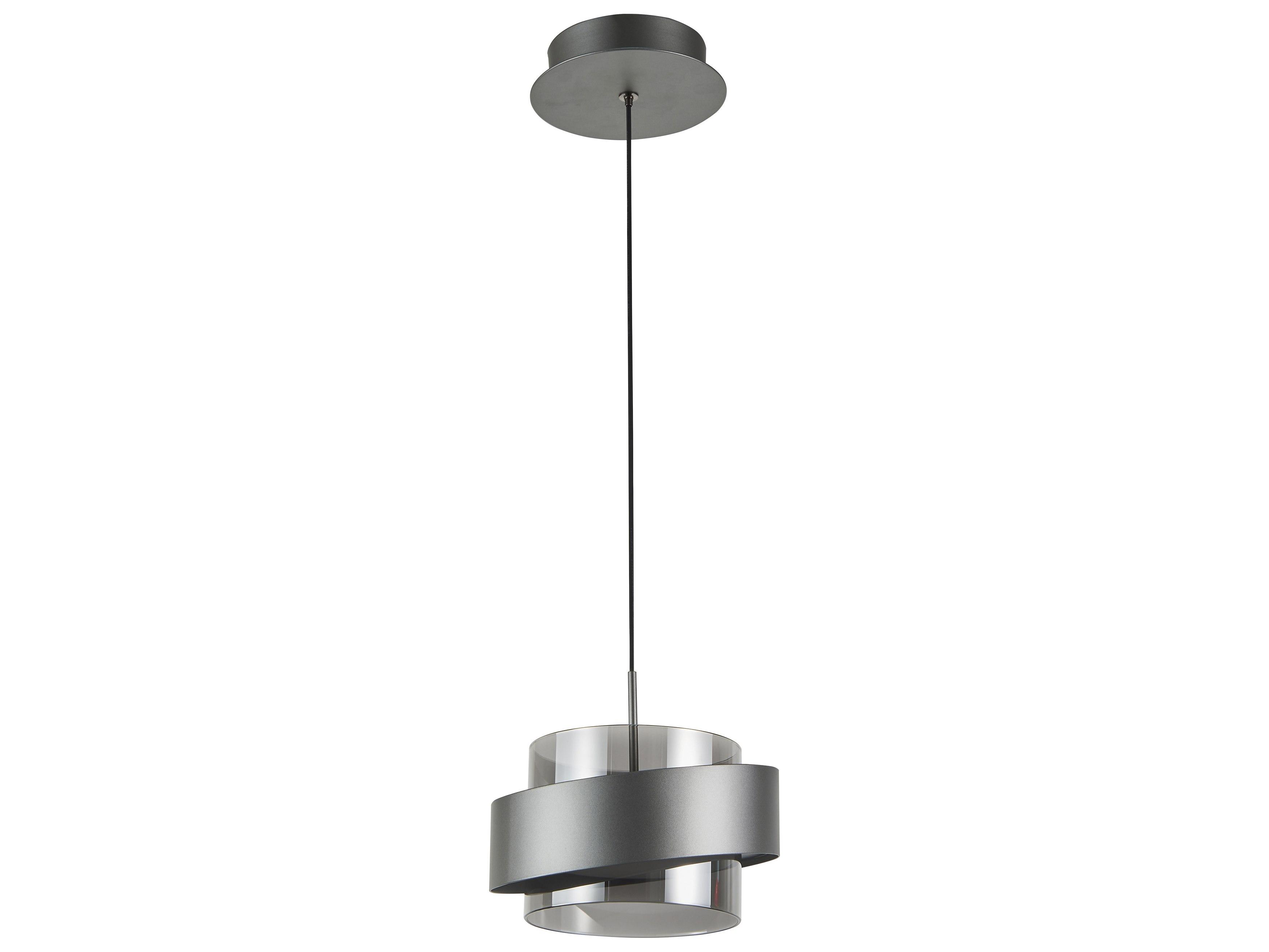 Artcraft Axis 1-Light Graphite Gray Cylinder Pendant