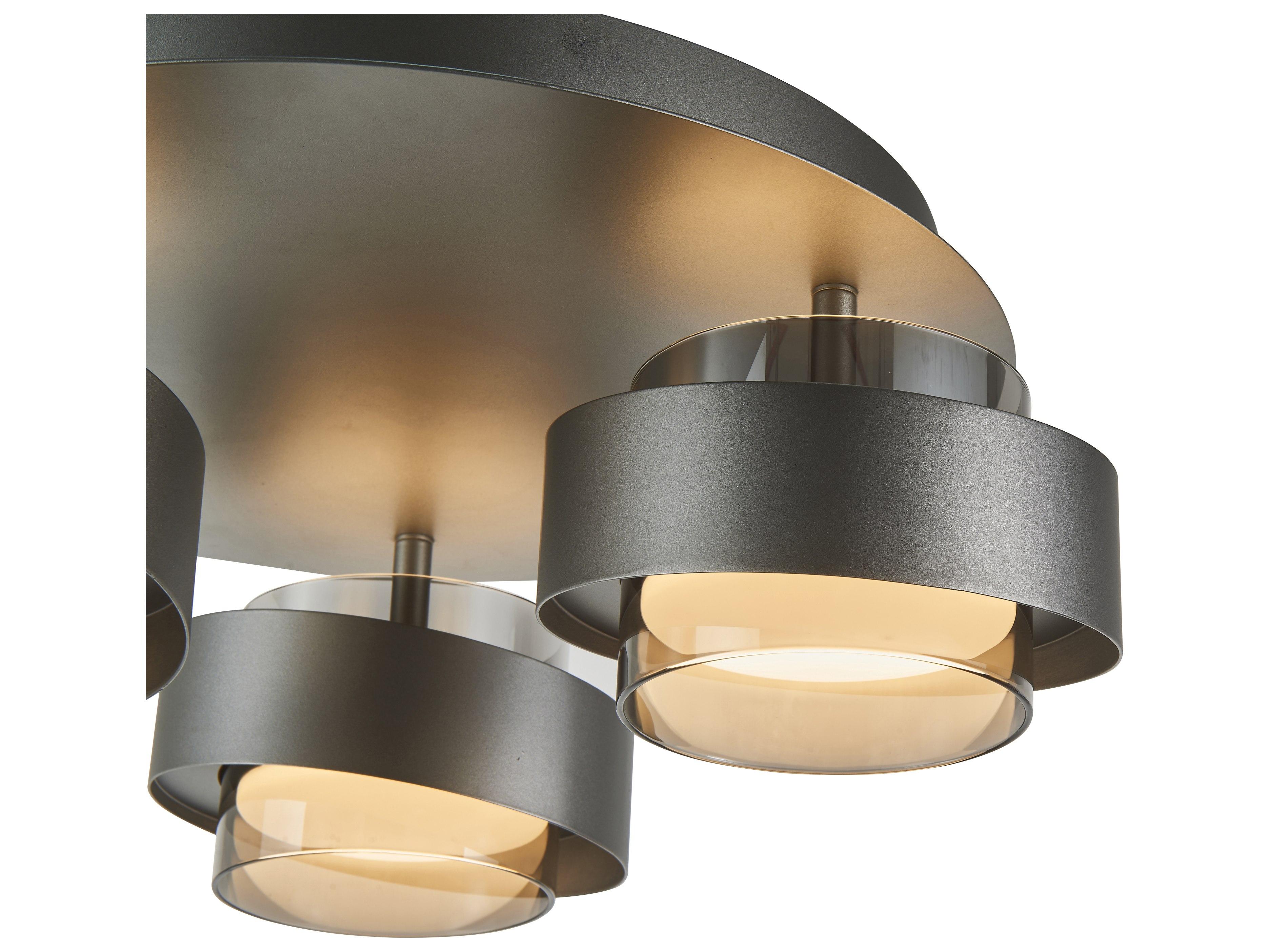Artcraft Axis 3-Light Graphite Gray Cylinder Semi Flush Mount