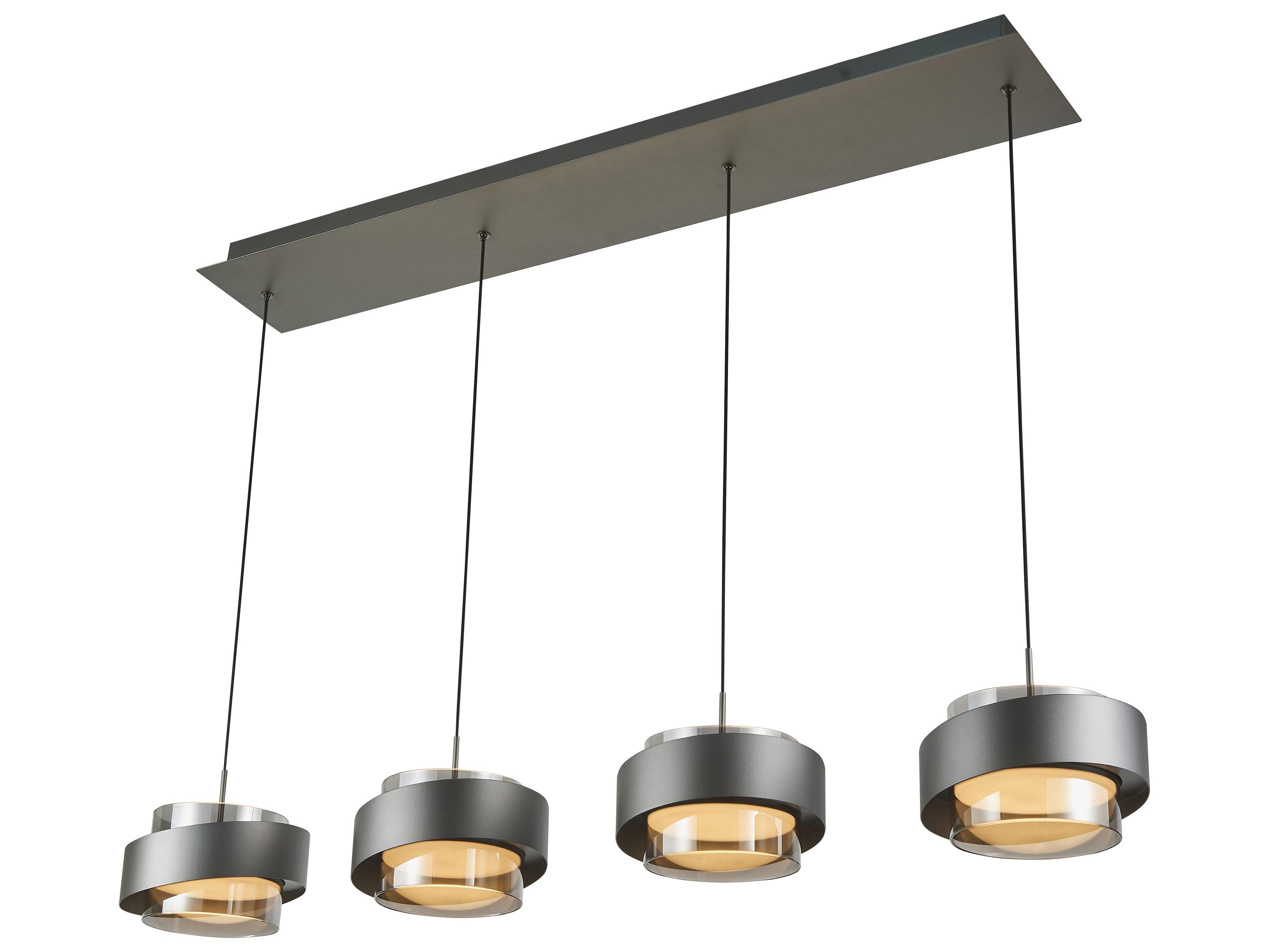 Artcraft Axis 4-Light Graphite Gray Cylinder Linear Island Pendant