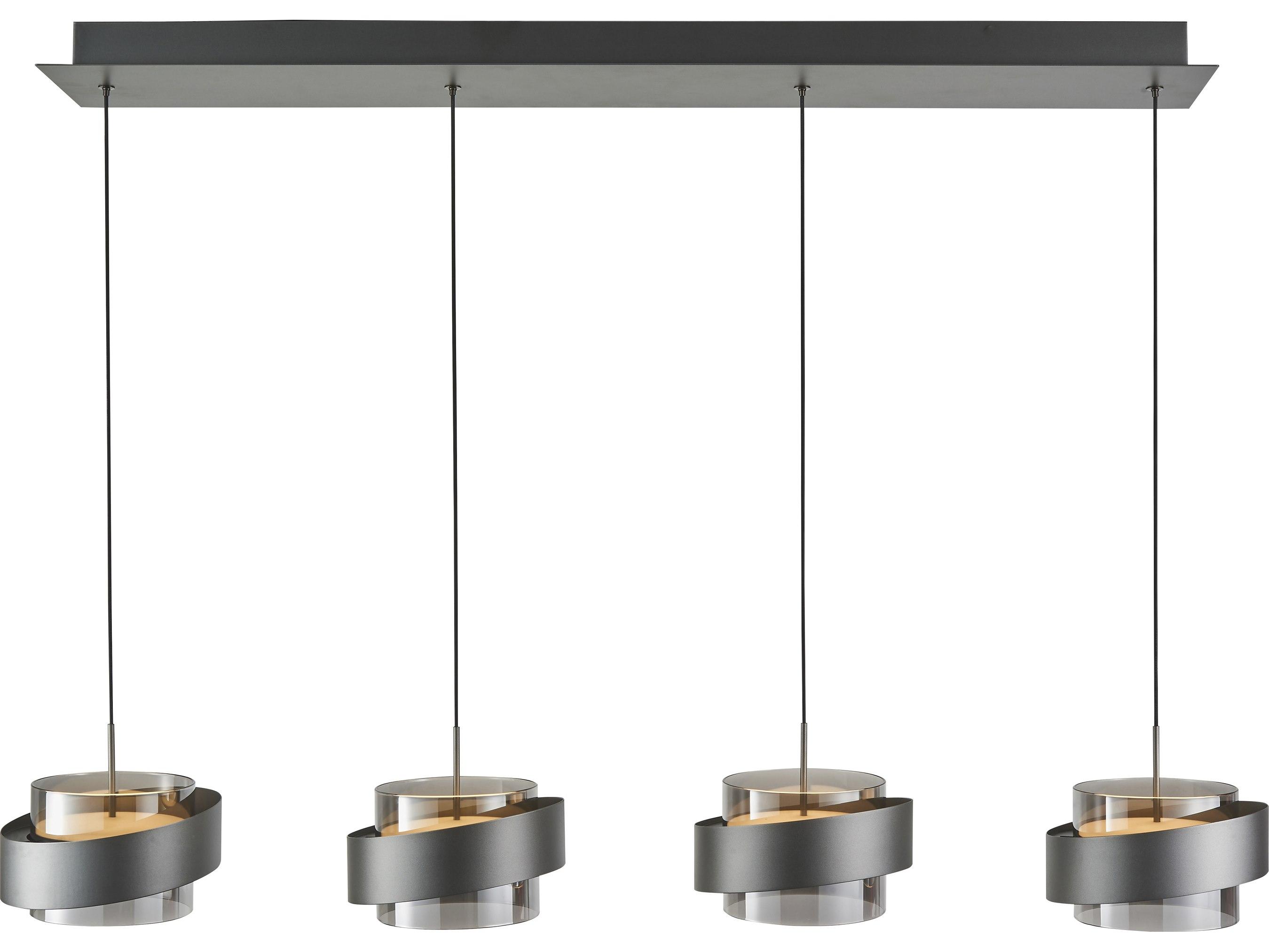 Artcraft Axis 4-Light Graphite Gray Cylinder Linear Island Pendant