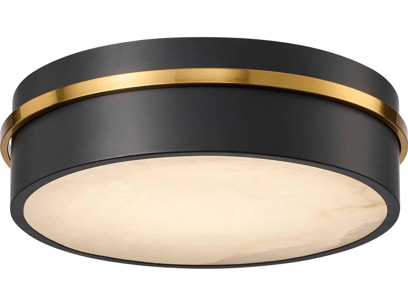 Artcraft Dax Black Brass Flush Mount