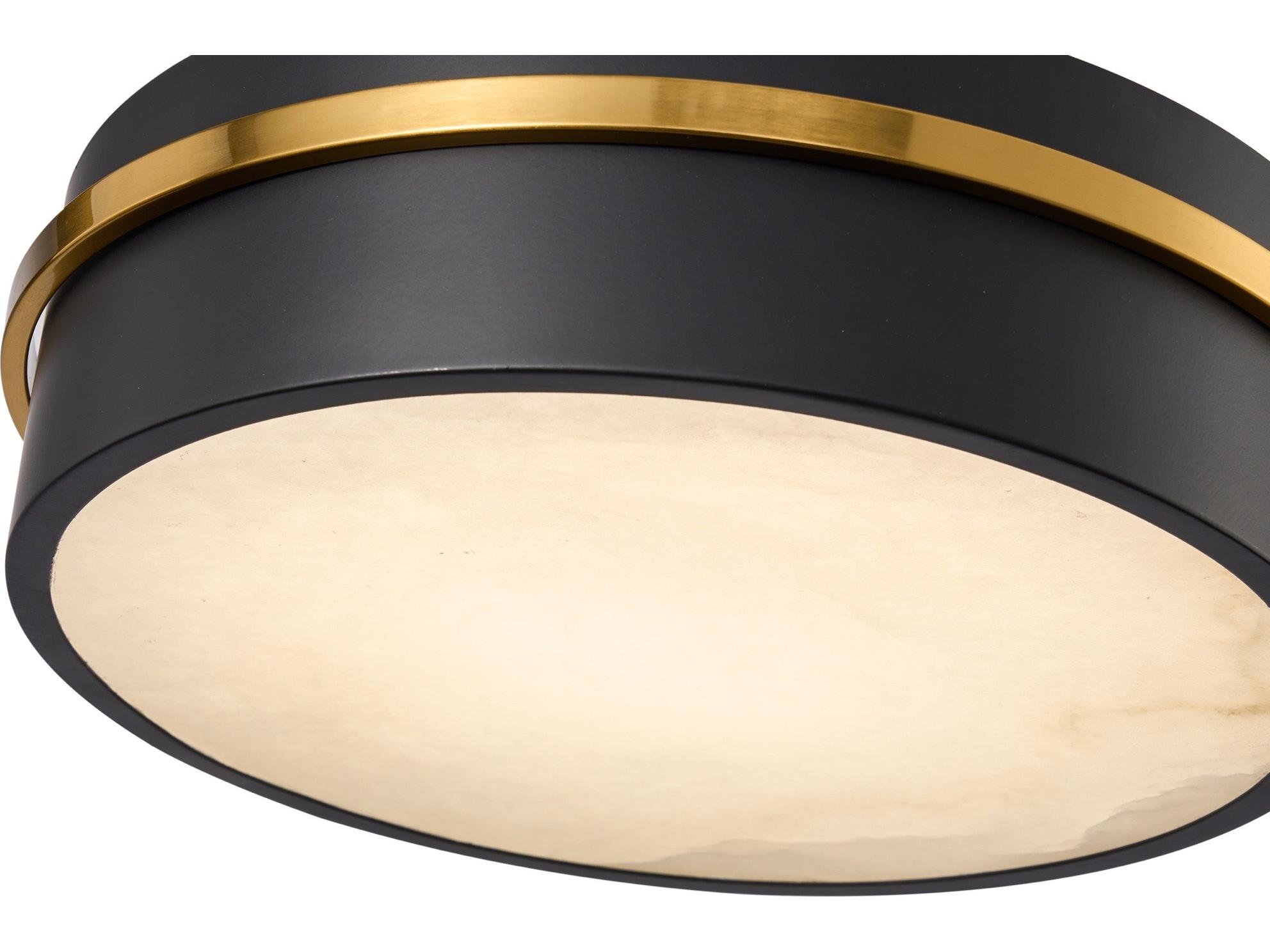 Artcraft Dax Black Brass Flush Mount