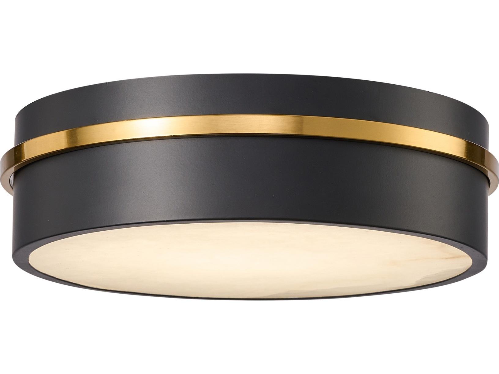 Artcraft Dax Black Brass Flush Mount