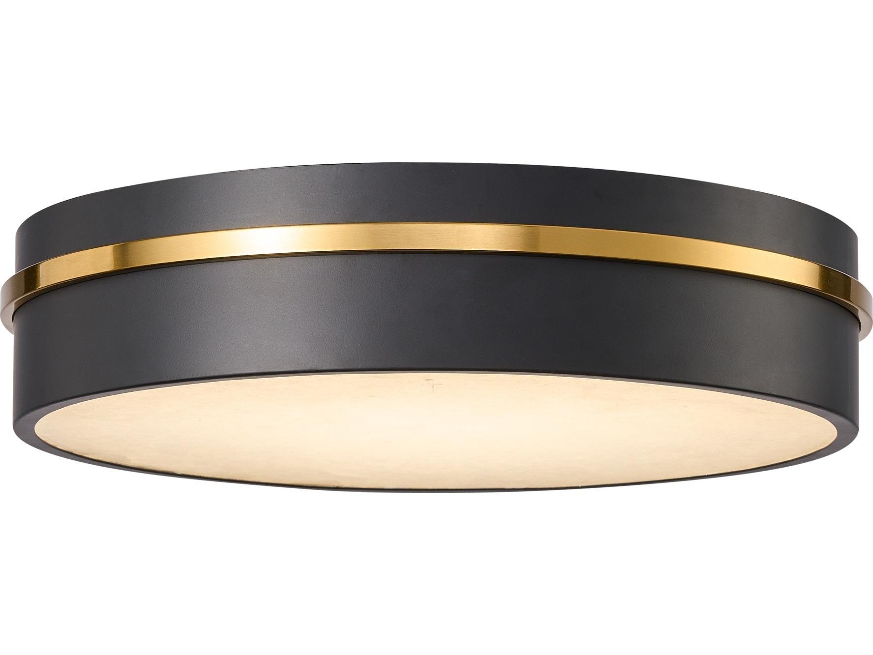 Artcraft Dax Black Brass Flush Mount