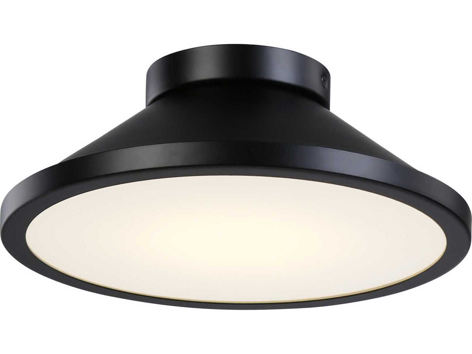 Artcraft Lucida 1-Light Black Glass LED Flush Mount