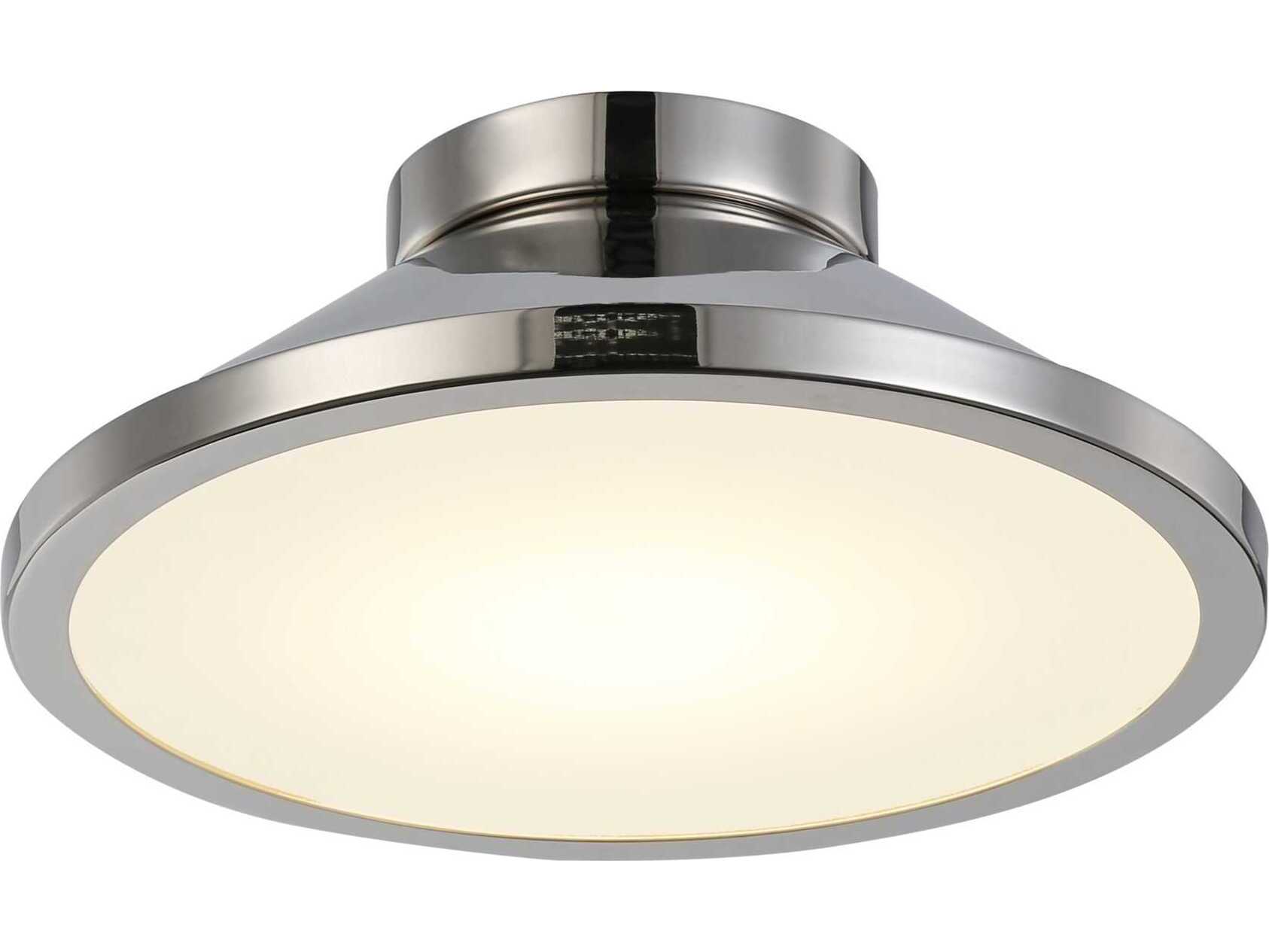 Artcraft Lucida 1-Light Nickel Glass LED Flush Mount