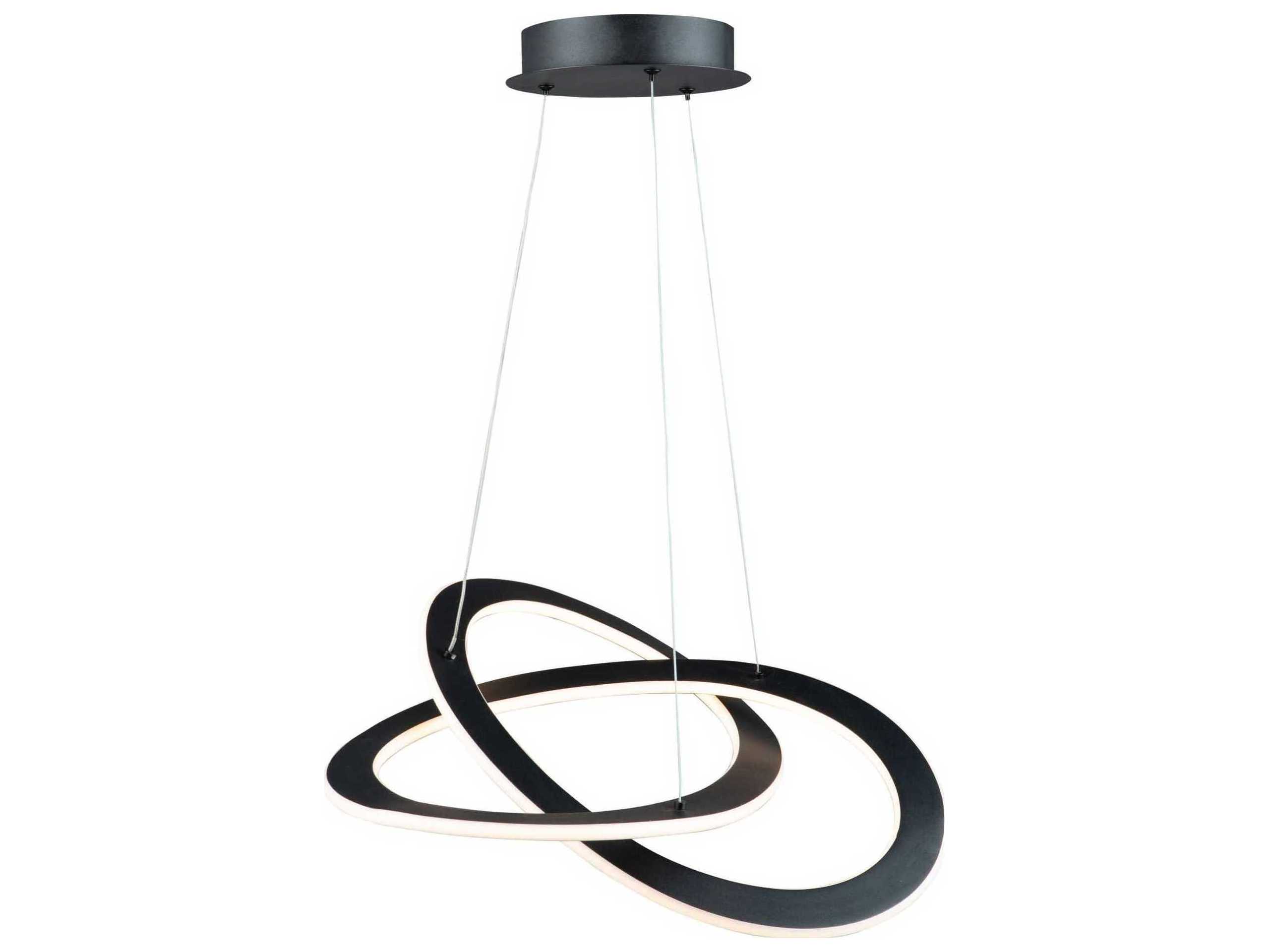 Artcraft Wave 2-Light Black LED Geometric Pendant
