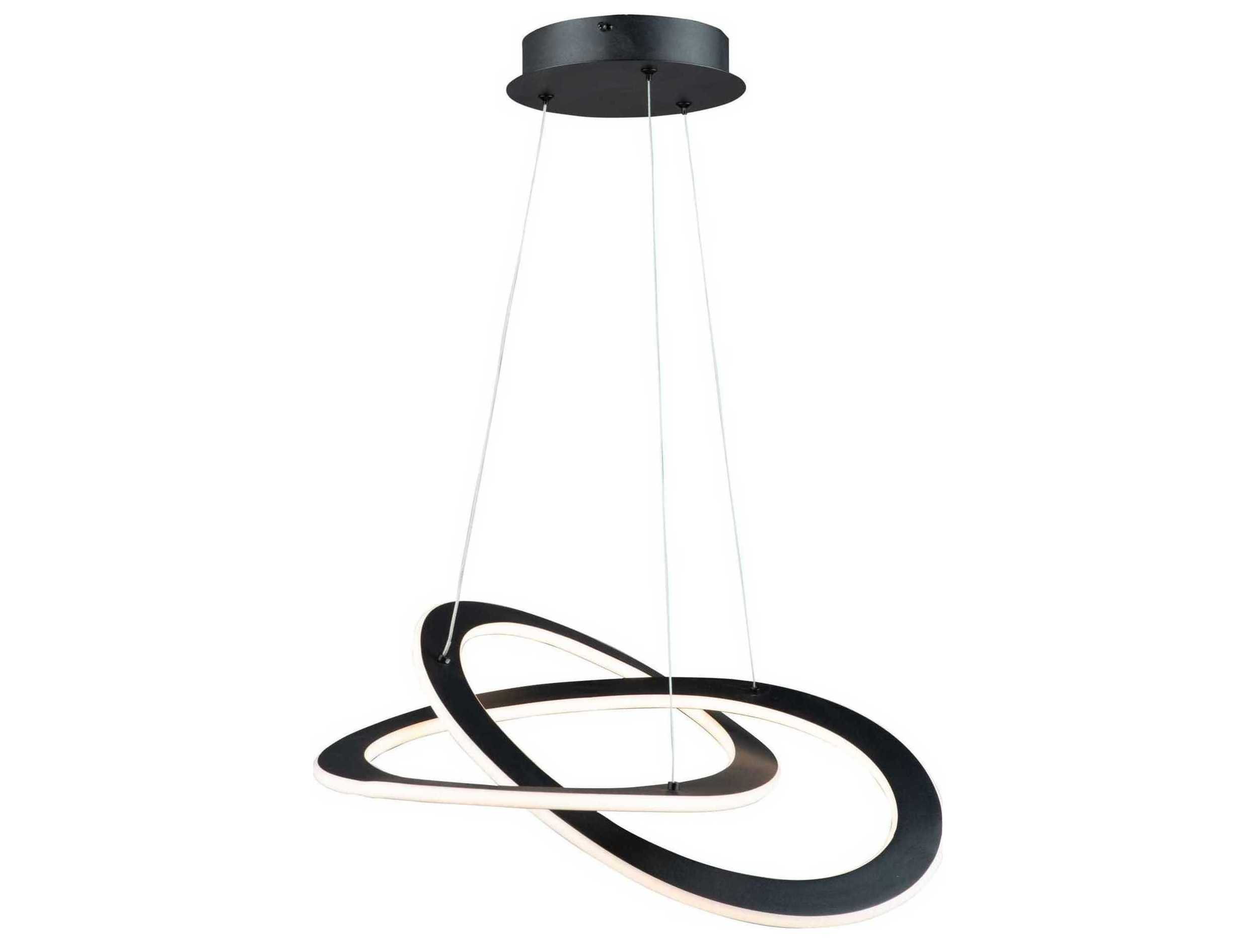 Artcraft Wave 2-Light Black LED Geometric Pendant