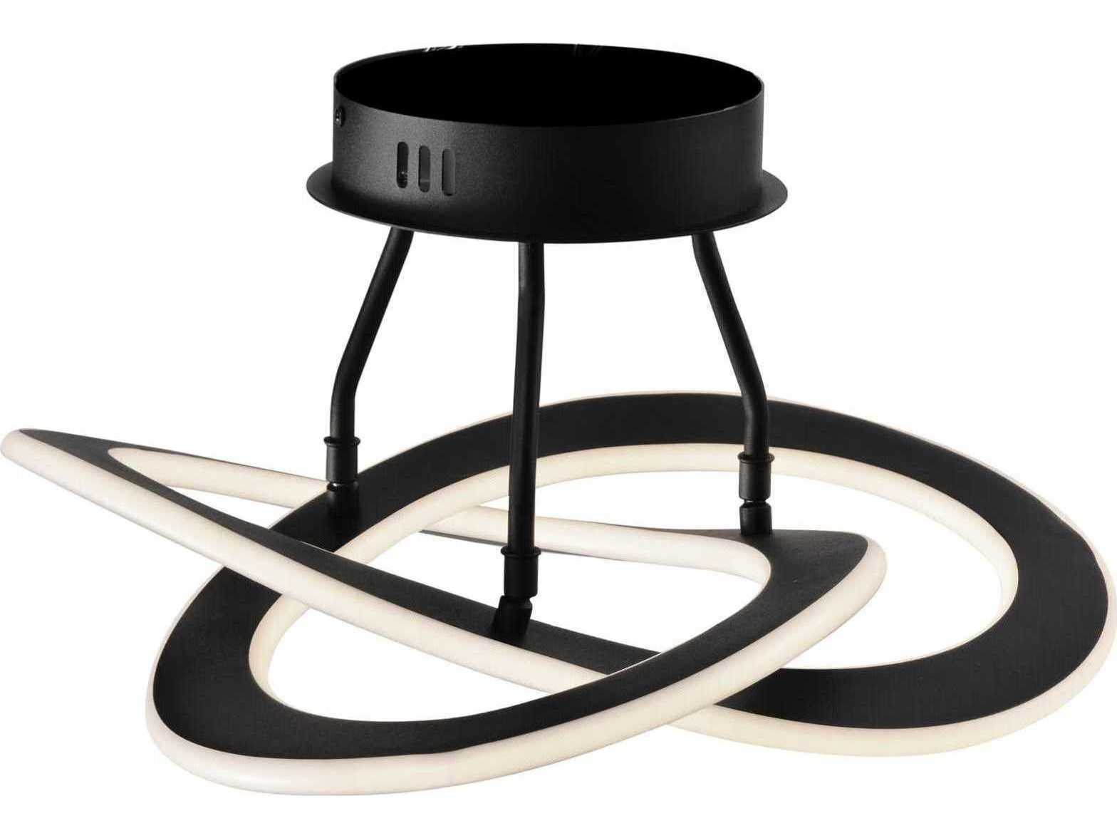 Artcraft Wave 2-Light Black LED Geometric Semi Flush Mount