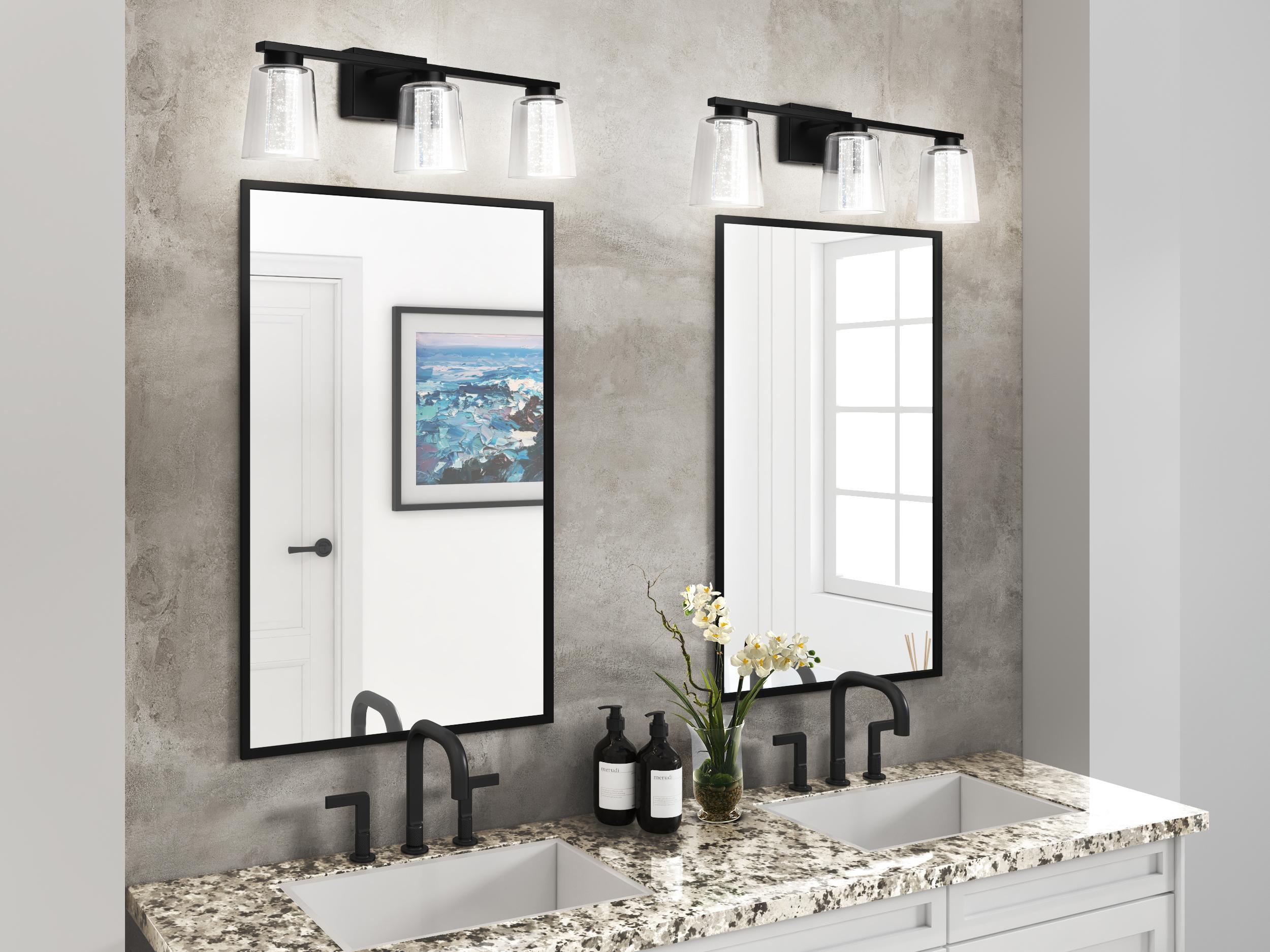 Artcraft Dalton 3-Light Black Vanity Light