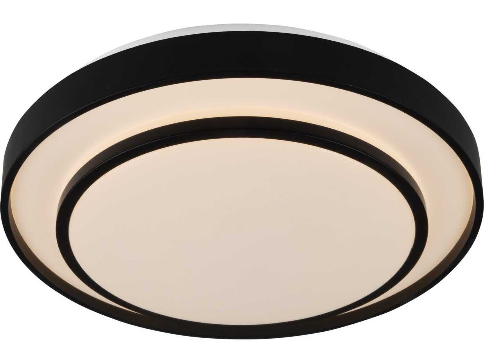Artcraft Aziza 1-Light Black Round Flush Mount