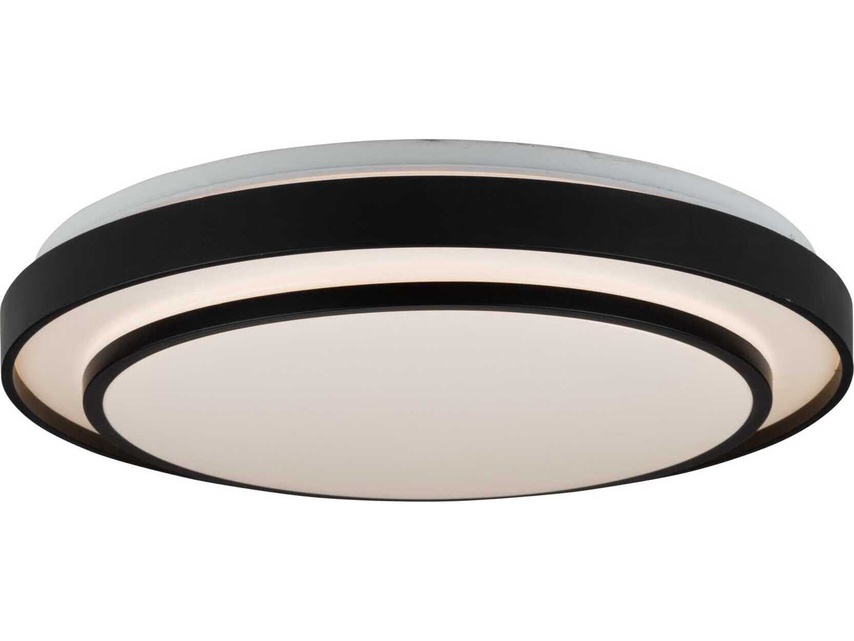 Artcraft Aziza 1-Light Black Round Flush Mount
