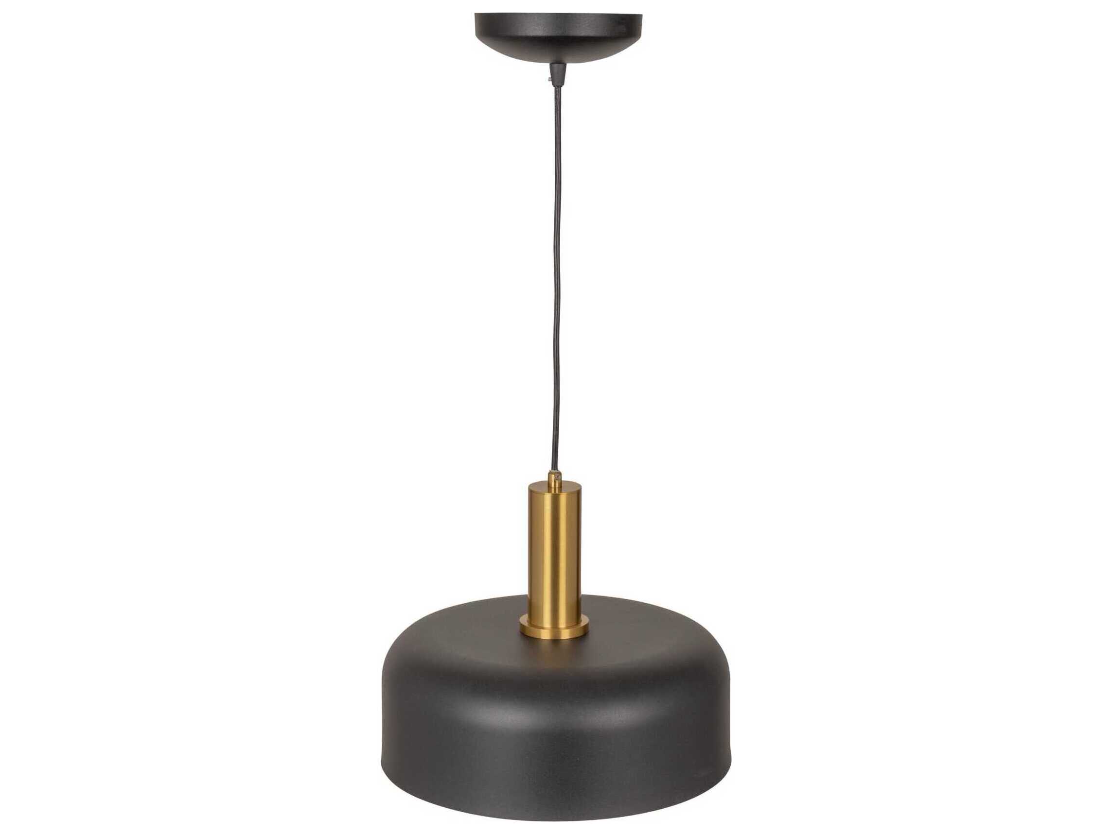 Artcraft Orsa 1-Light Black Brushed Brass Dome Mini Pendant