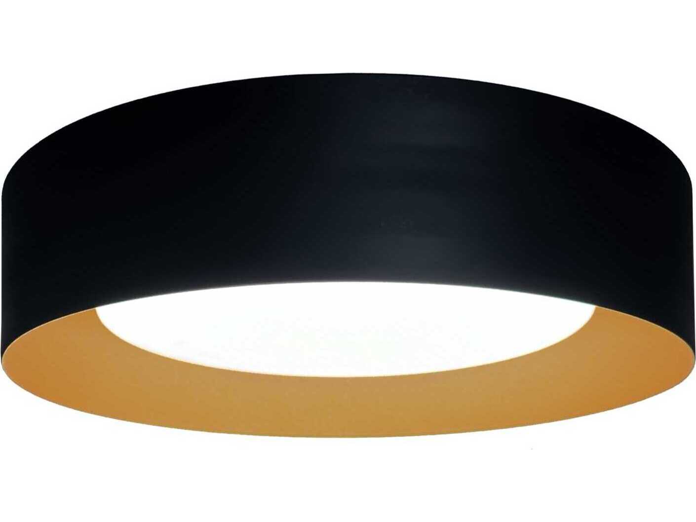 Artcraft Orsa 1-Light Black Brushed Brass Round Flush Mount