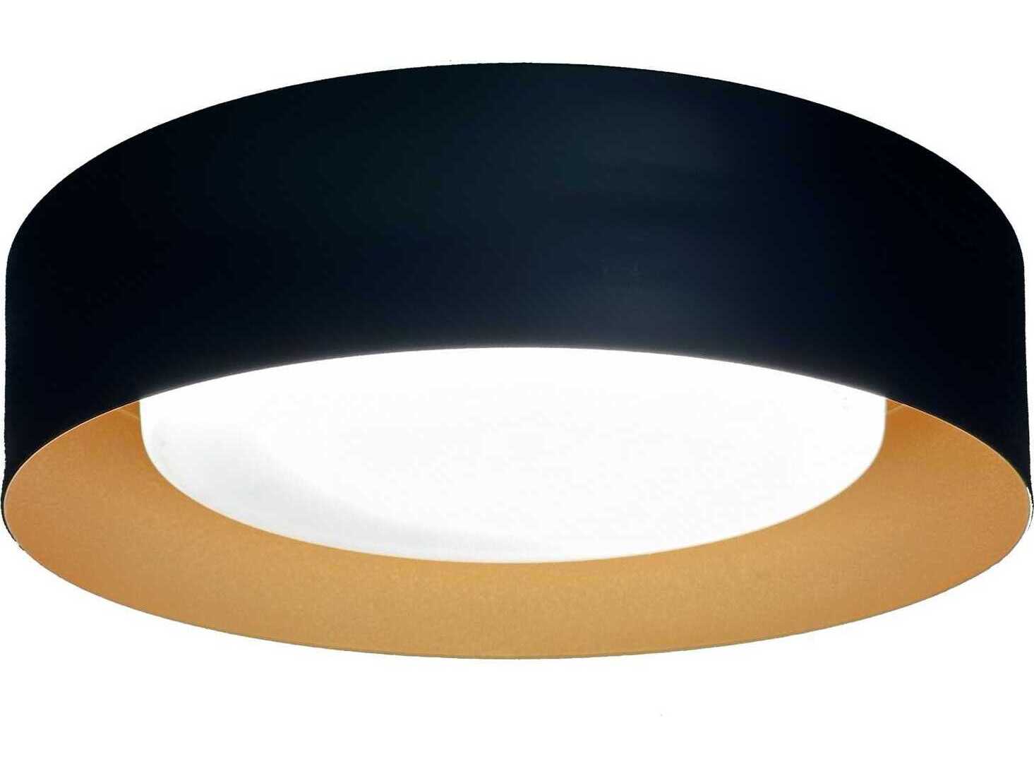 Artcraft Orsa 1-Light Black Brushed Brass Round Flush Mount