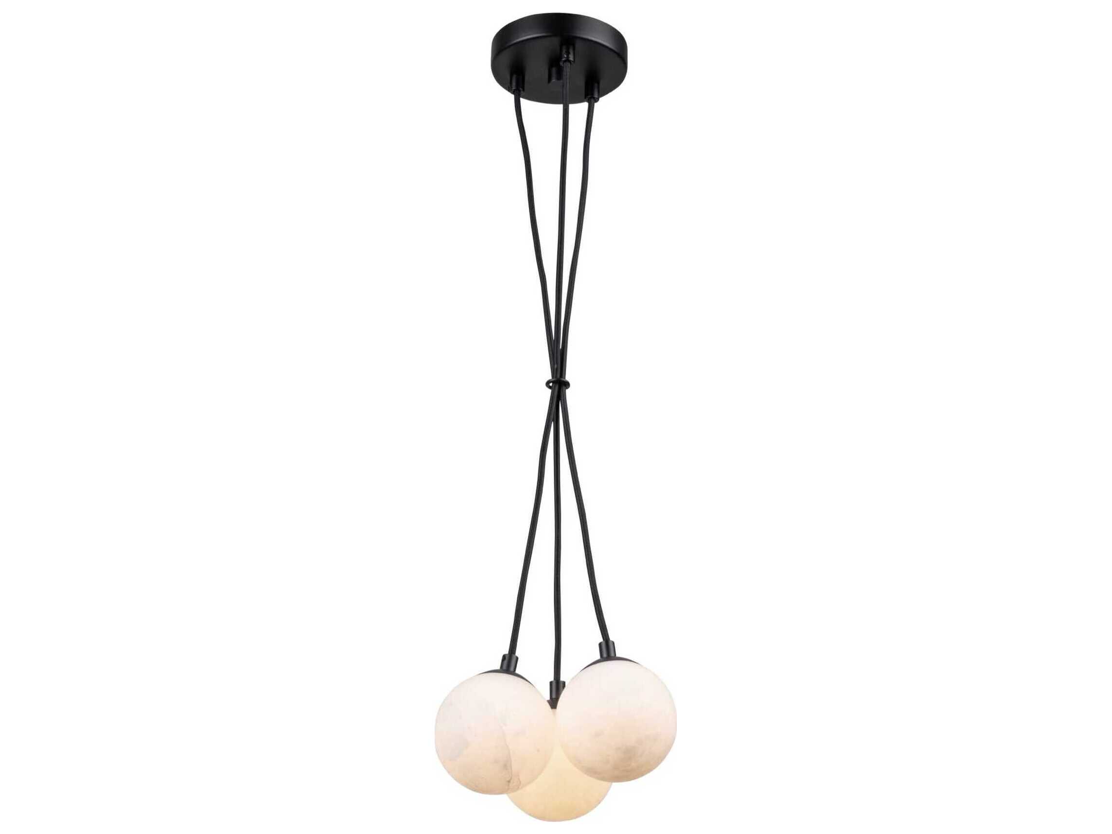 Artcraft Camila 3-Light Black Globe Mini Pendant