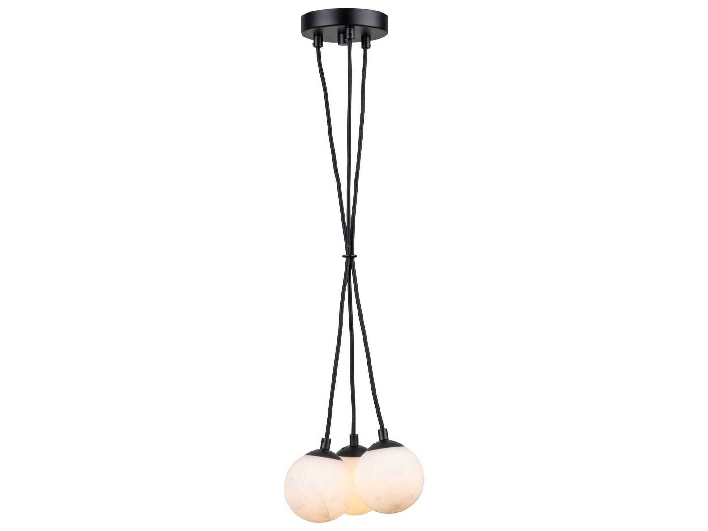 Artcraft Camila 3-Light Black Globe Mini Pendant