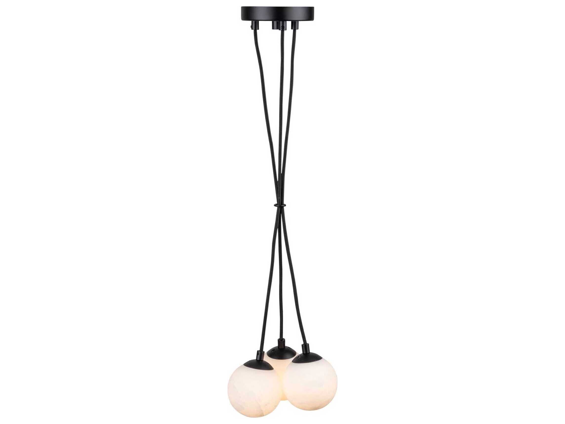 Artcraft Camila 3-Light Black Globe Mini Pendant