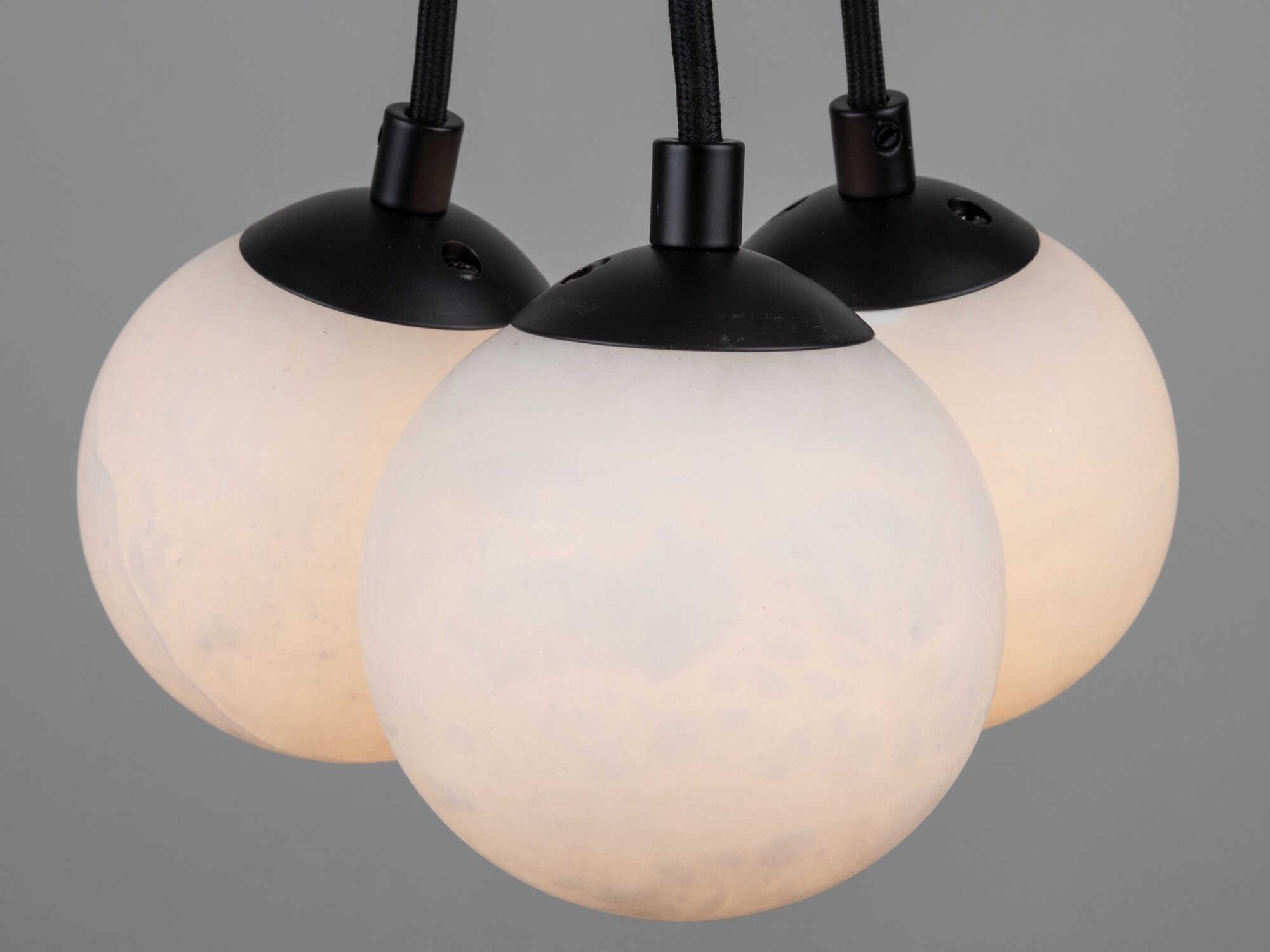 Artcraft Camila 3-Light Black Globe Mini Pendant