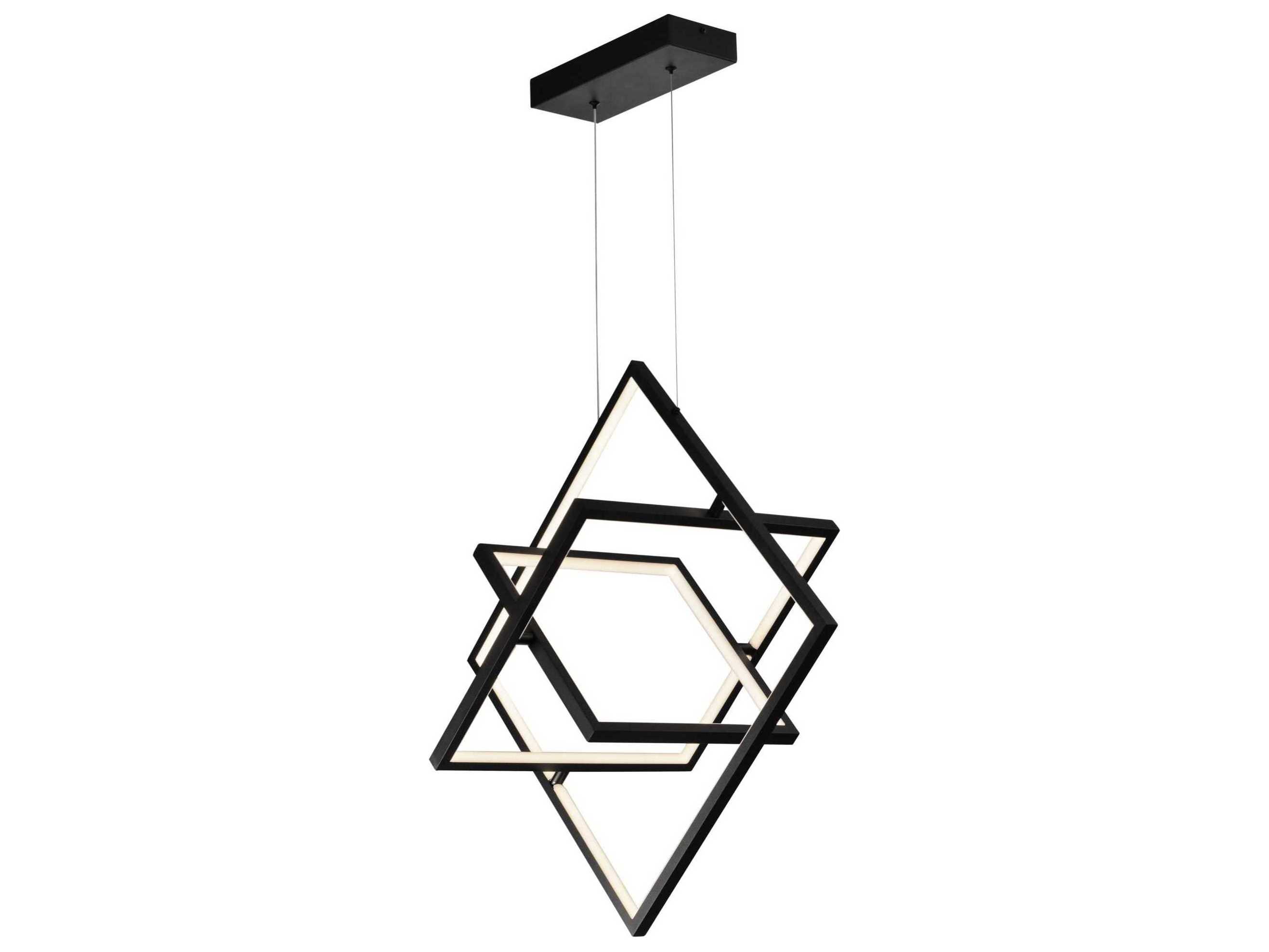 Artcraft Graymar 3-Light Black LED Geometric Island Pendant