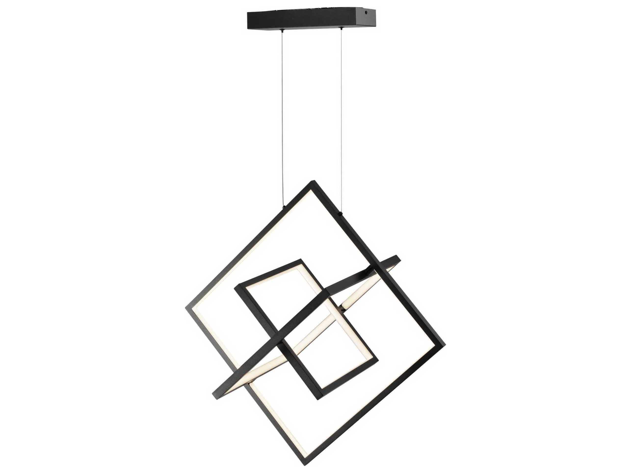 Artcraft Graymar 3-Light Black LED Geometric Island Pendant
