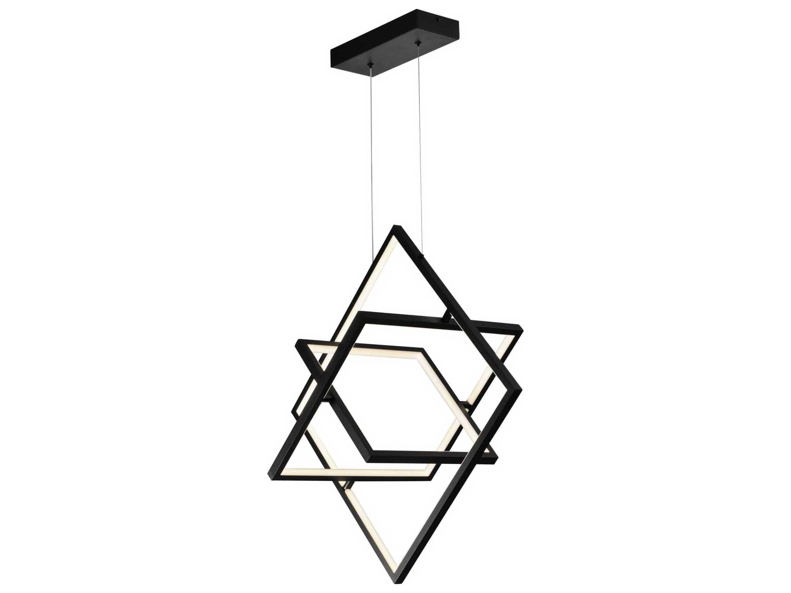 Artcraft Graymar 3-Light Black LED Geometric Island Pendant