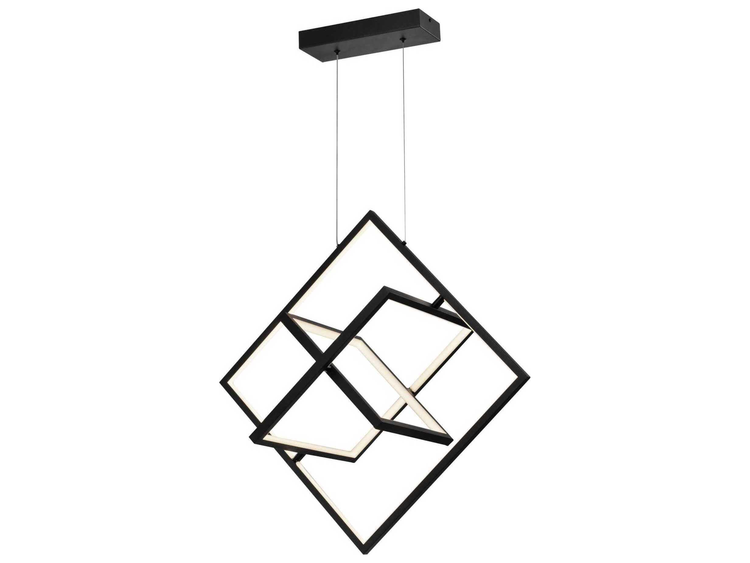 Artcraft Graymar 3-Light Black LED Geometric Island Pendant