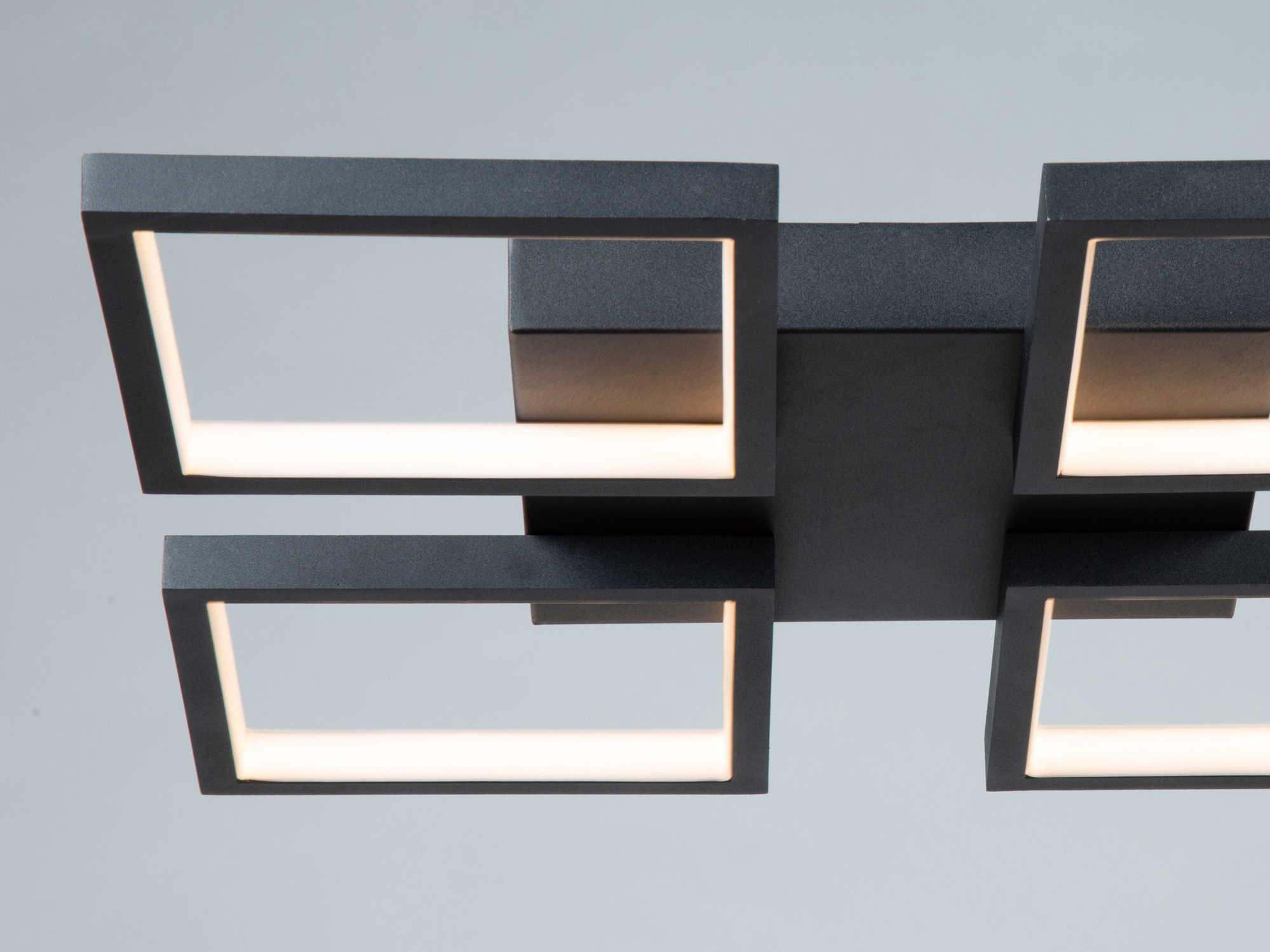 Artcraft Graymar 4-Light Black LED Geometric Flush Mount