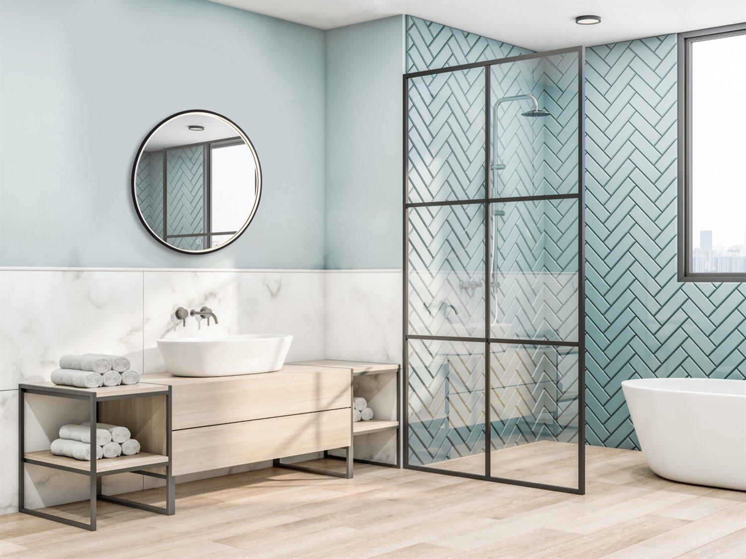 Artcraft Reflections Matte Black Round Wall Mirror