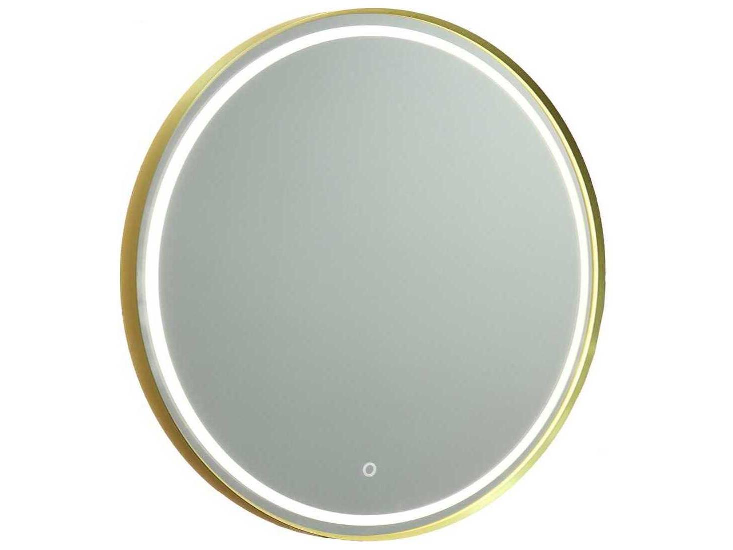 Artcraft Reflections Brushed Brass Wall Mirror Round