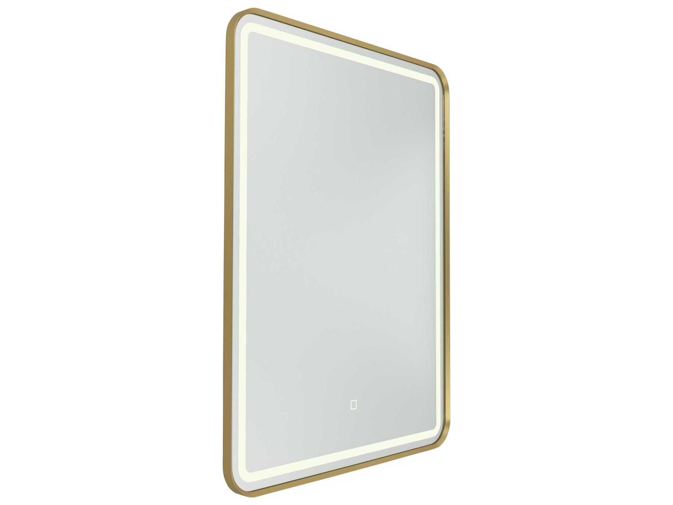 Artcraft Reflections Brushed Brass Rectangular Wall Mirror