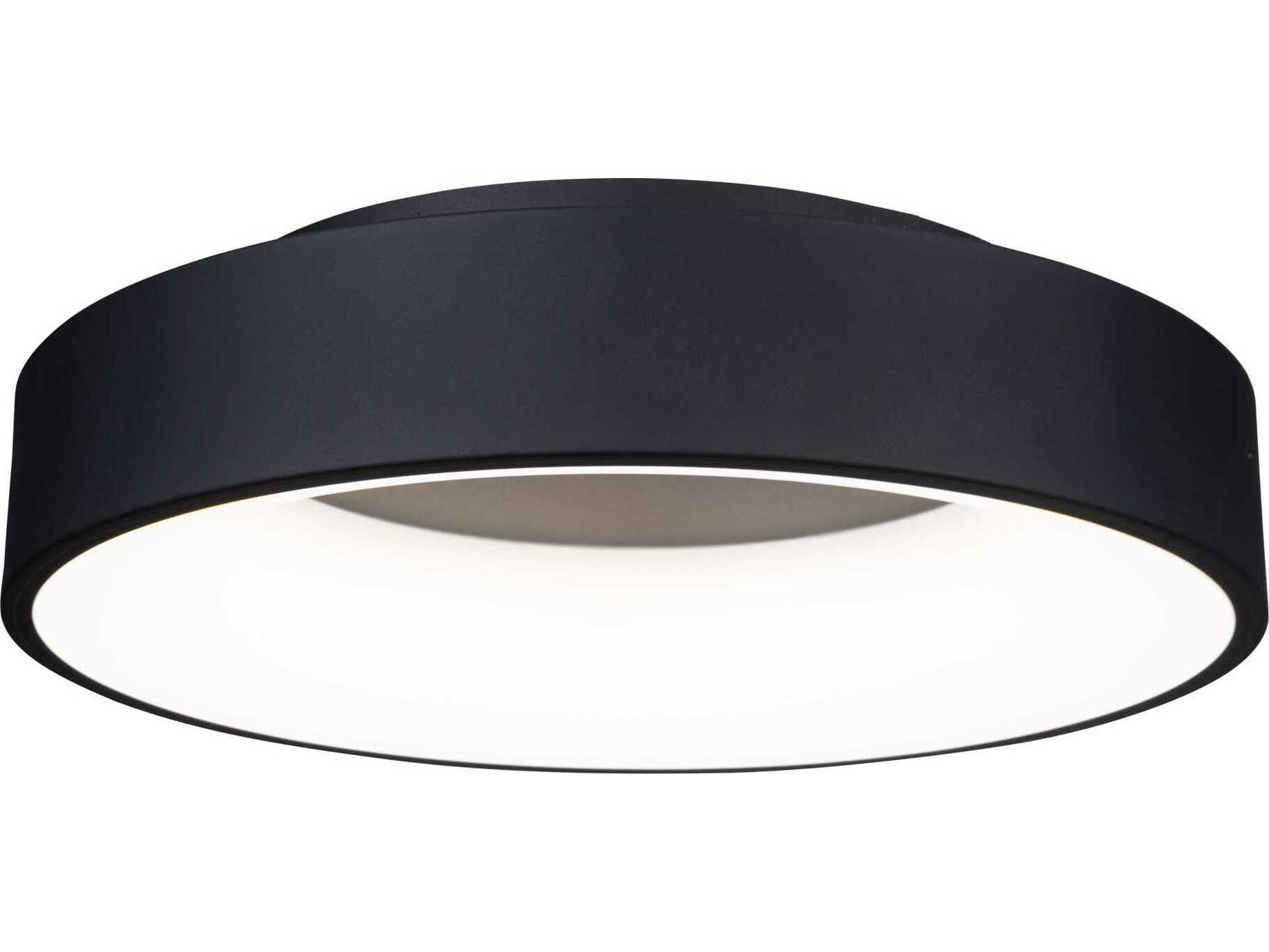 Artcraft Lazio Black LED Round Flush Mount