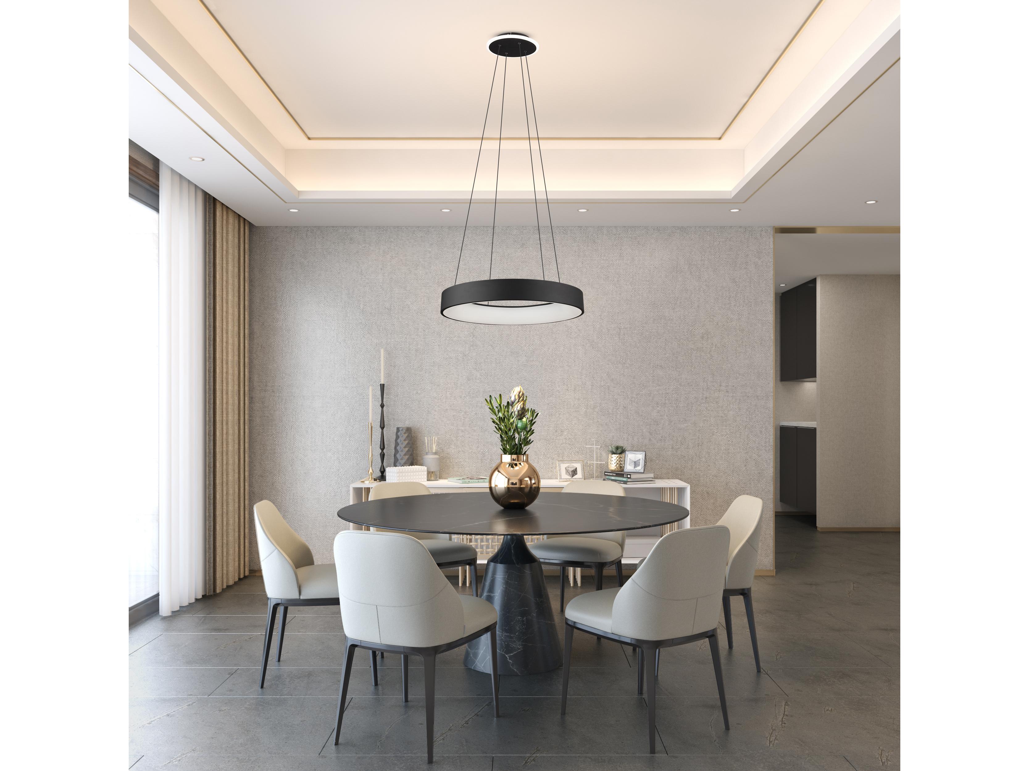 Artcraft Lazio Black LED Round Pendant