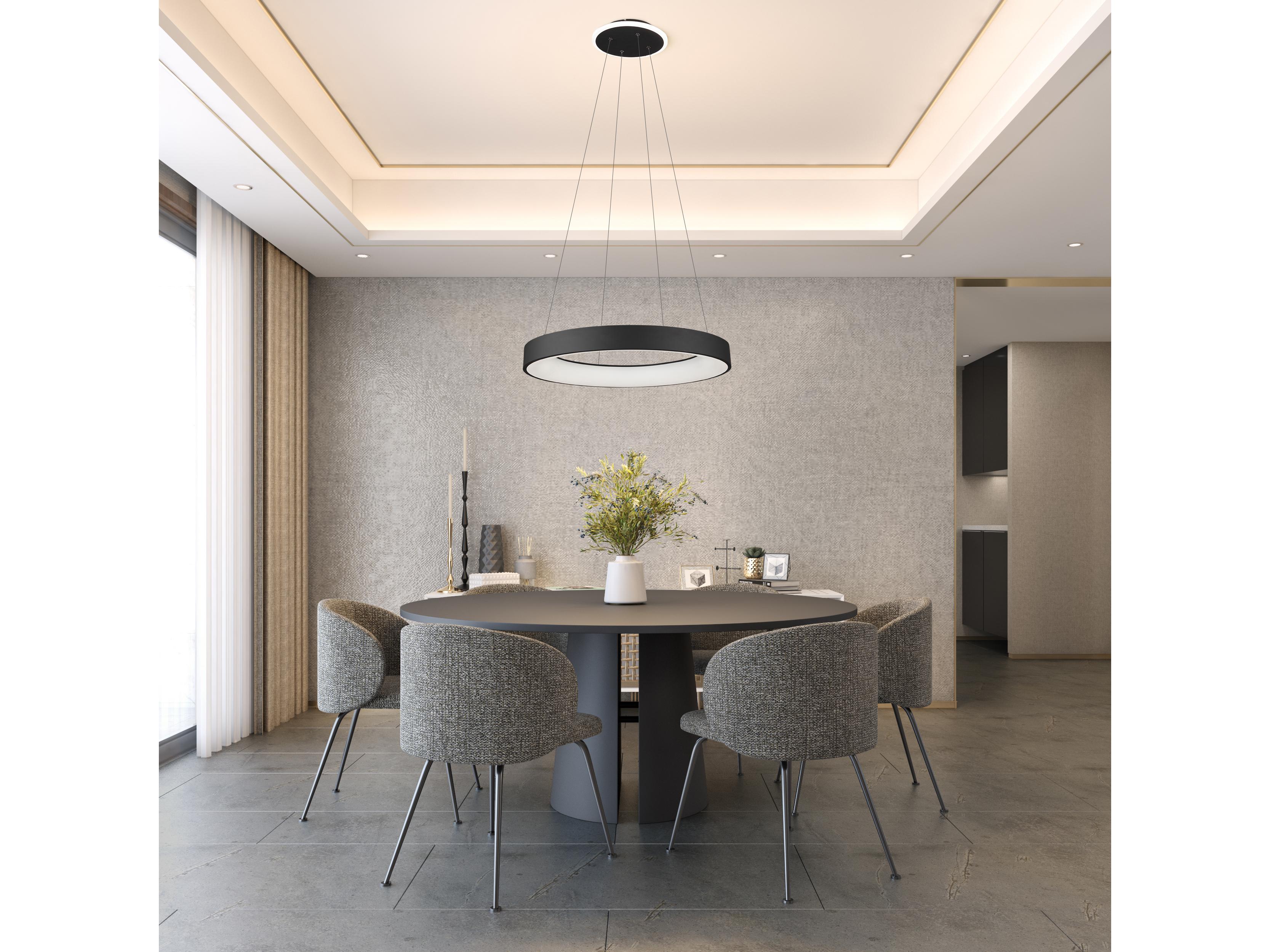 Artcraft Lazio Black LED Round Pendant