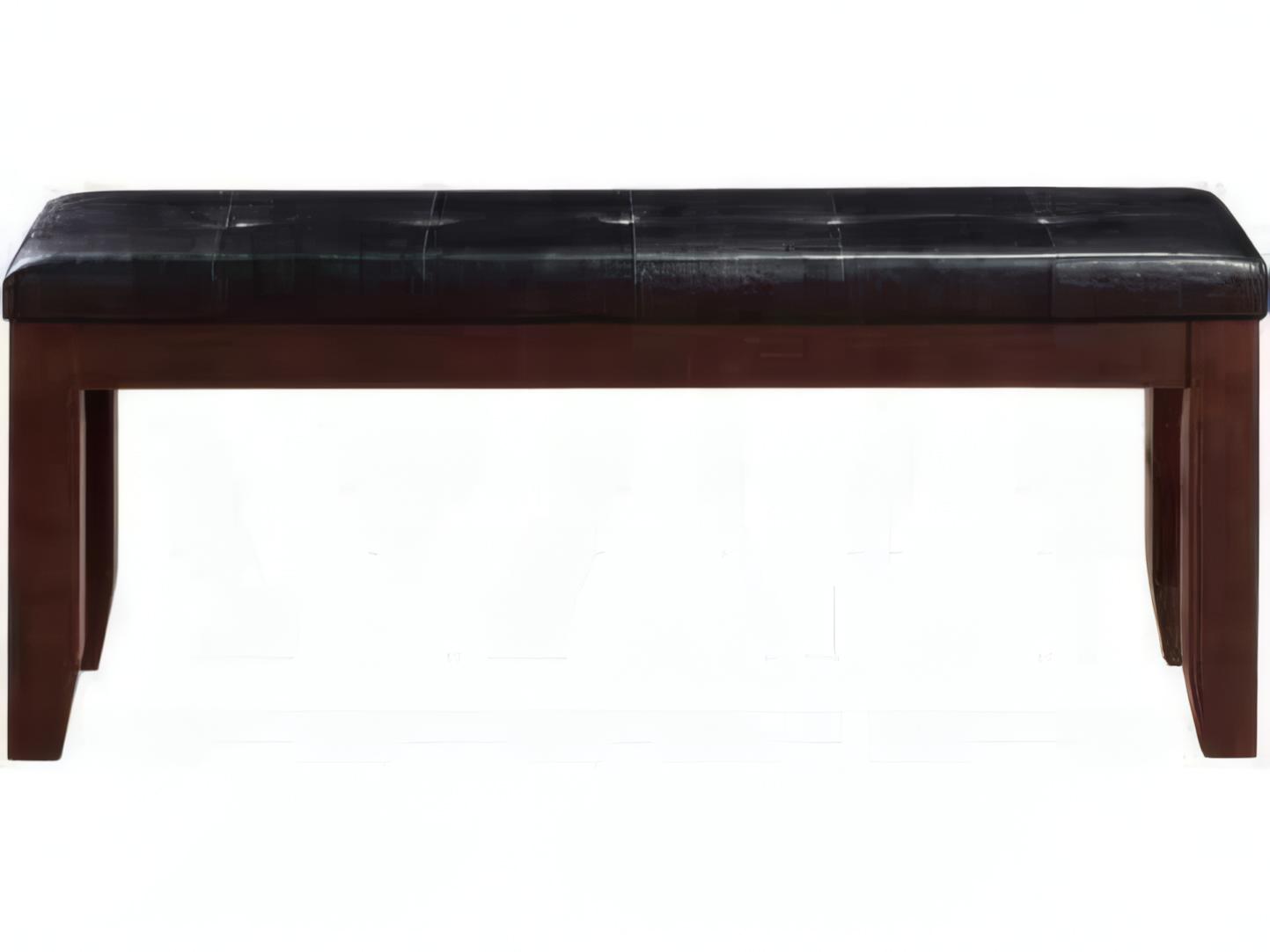 Acme Furniture Urbana Black Synthetic Leather Cherry Faux Accent Bench