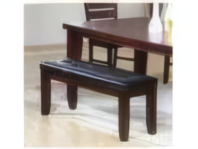 Acme Furniture Urbana Black Synthetic Leather Cherry Faux Accent Bench