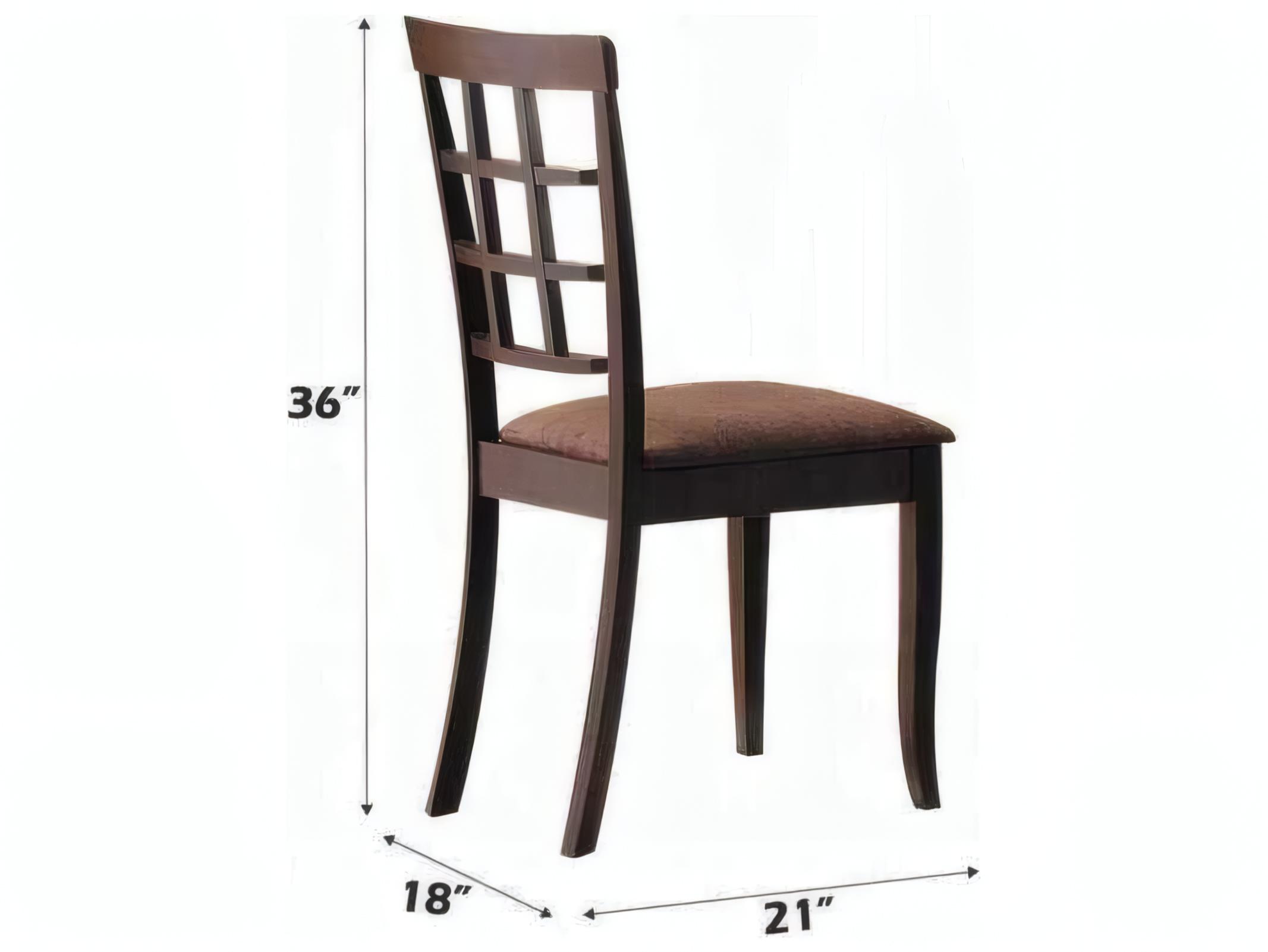 Acme Furniture Cardiff Rubberwood Brown Microfiber Upholstered Armless Dining Chair Set of 2