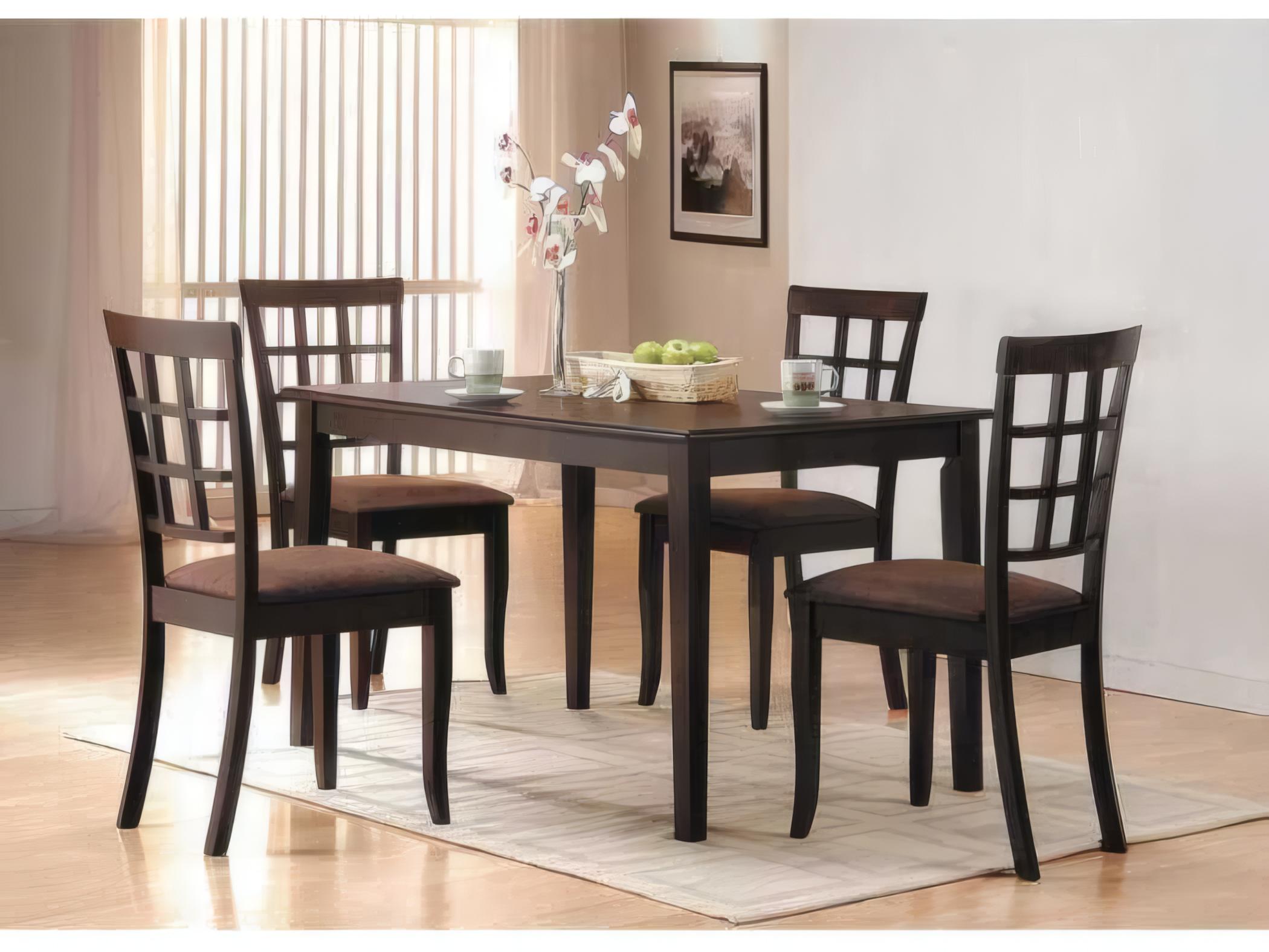 Acme Furniture Cardiff Rubberwood Brown Microfiber Upholstered Armless Dining Chair Set of 2