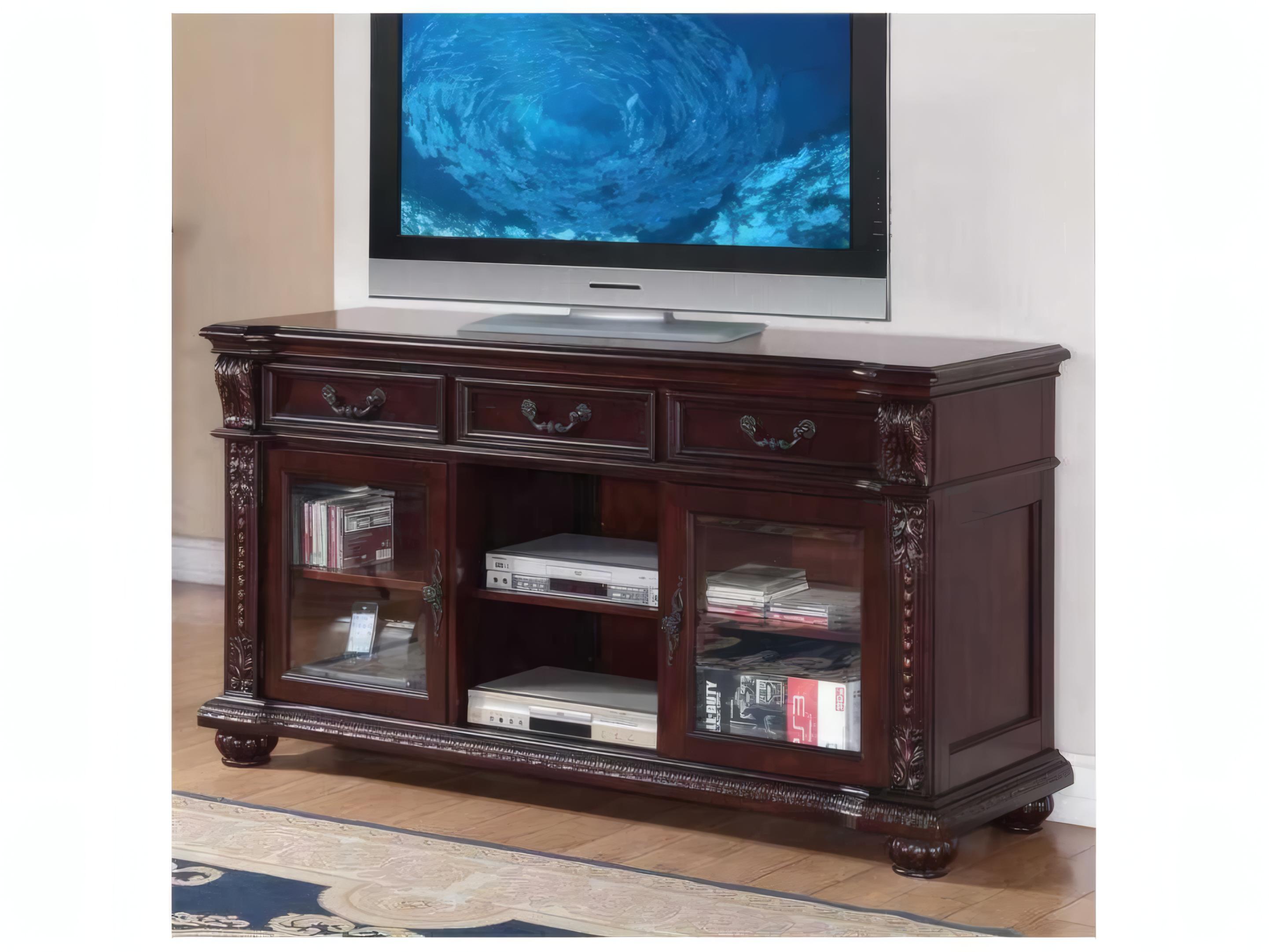 Acme Furniture Anondale 66" Poplar Wood Cherry Media Console