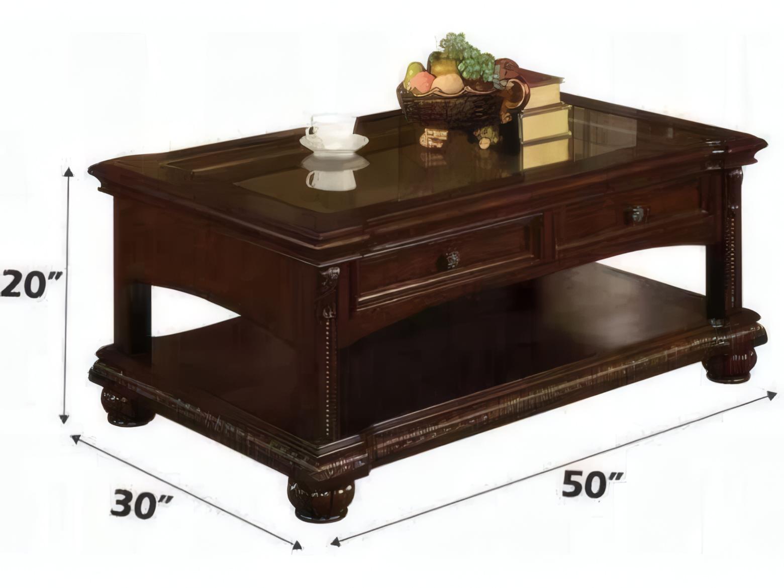 Acme Furniture Anondale Rectangular Wood Cherry Coffee Table