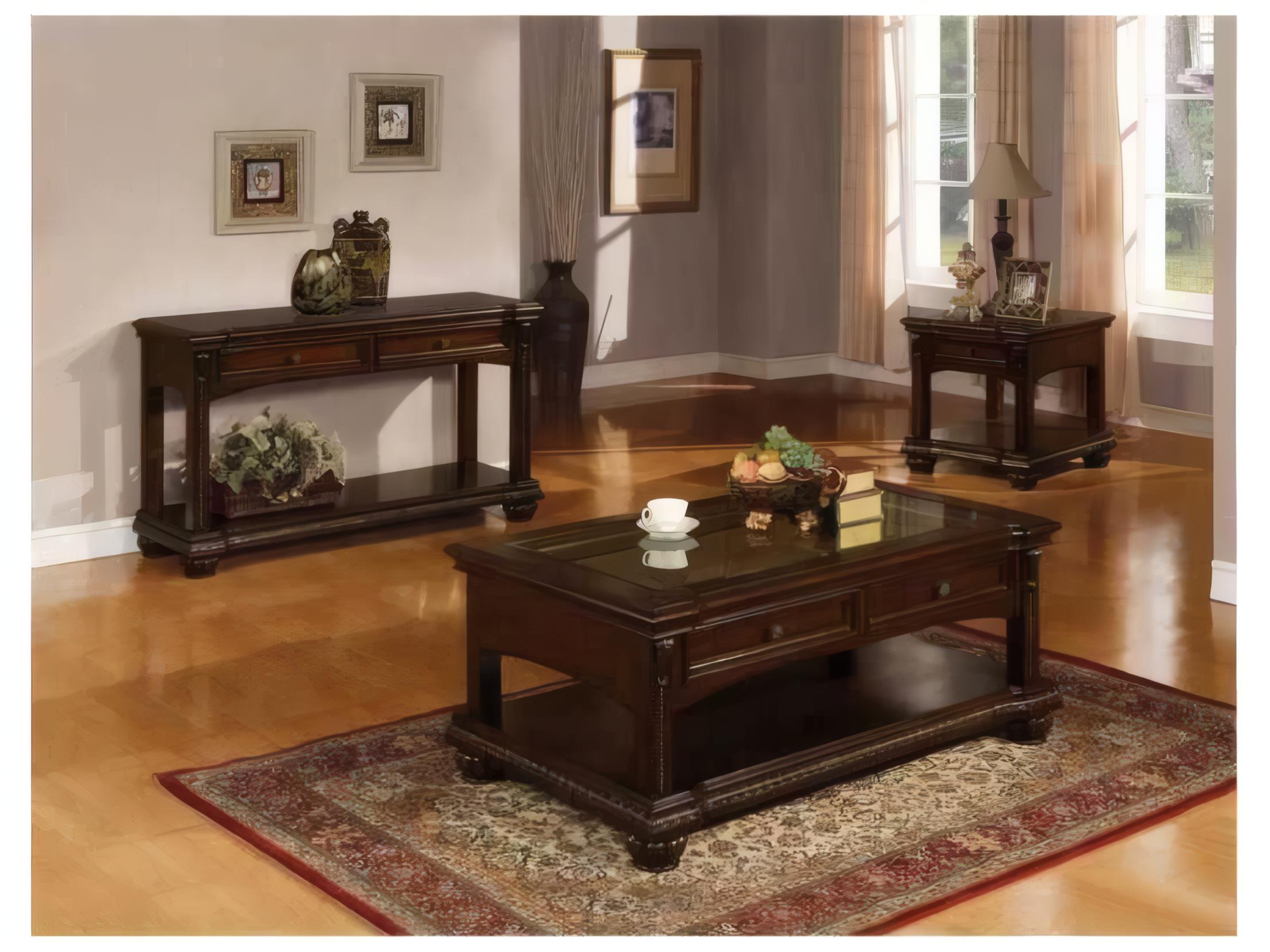 Acme Furniture Anondale Rectangular Wood Cherry Coffee Table