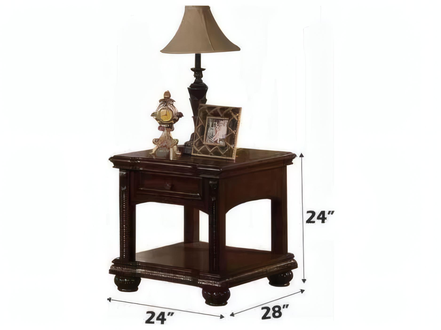 Acme Furniture Anondale Rectangular Wood Cherry End Table