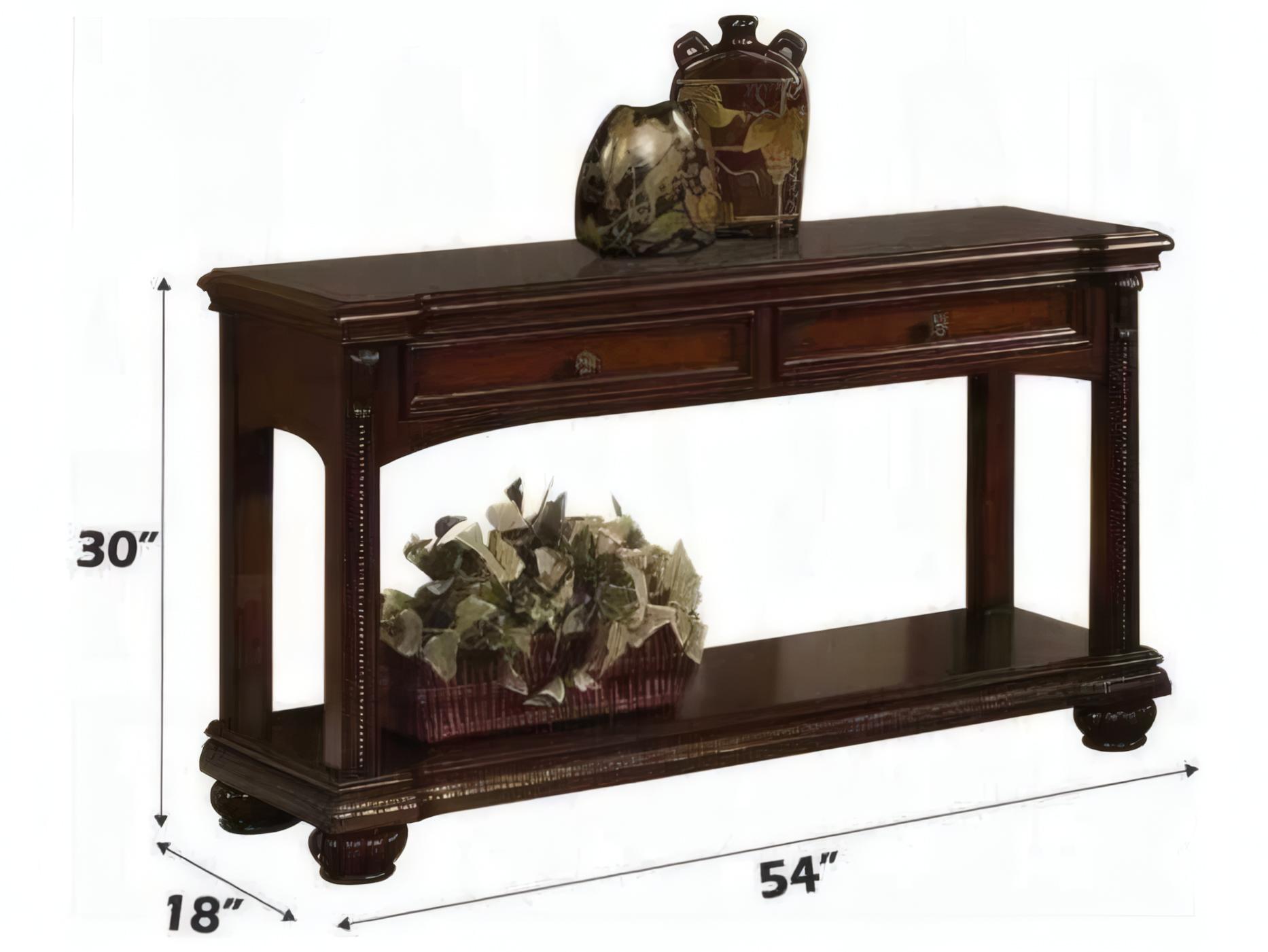 Acme Furniture Anondale Rectangular Wood Cherry Console Table