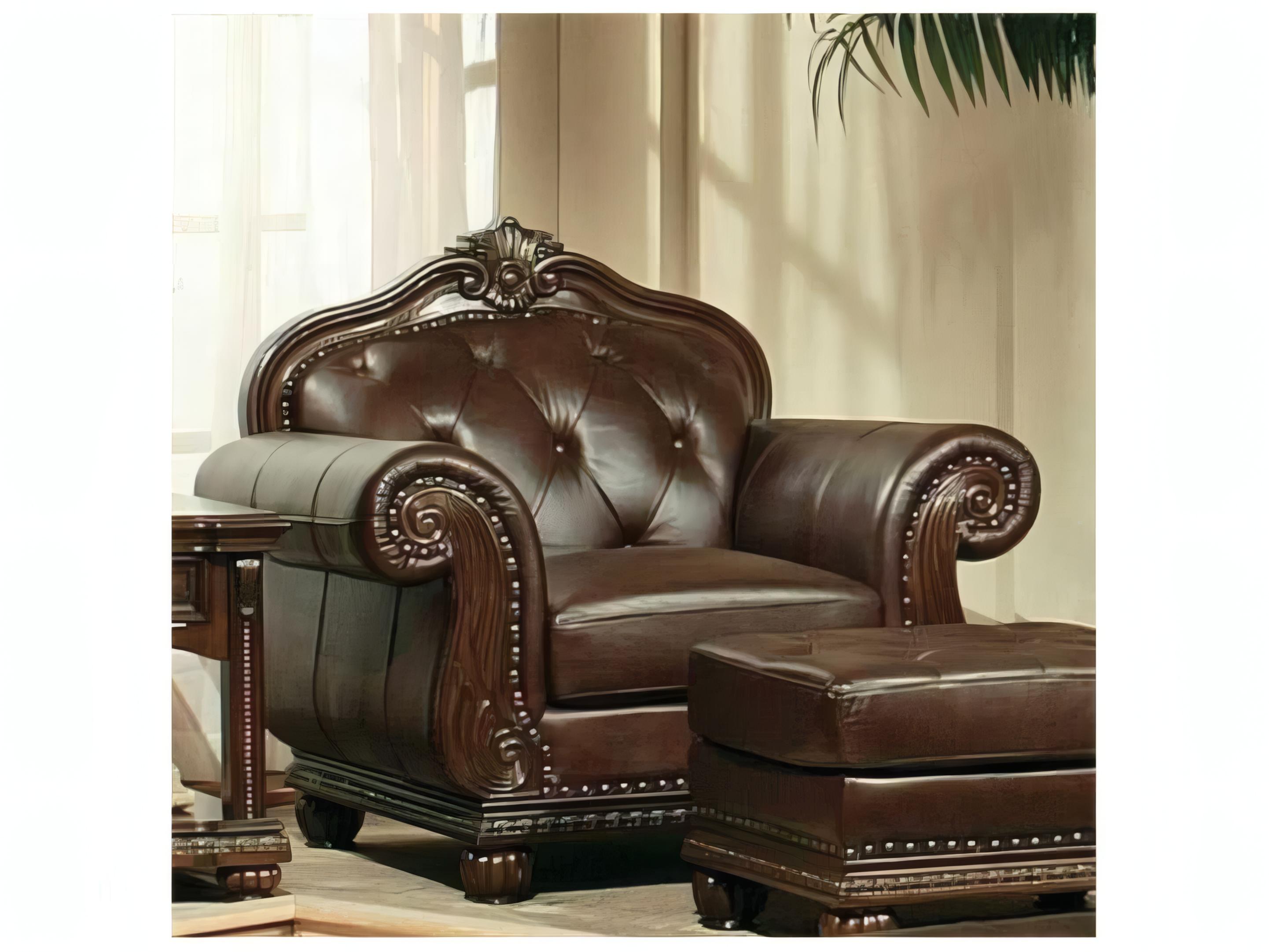 Acme Furniture Anondale Brown Faux Leather Accent Chair