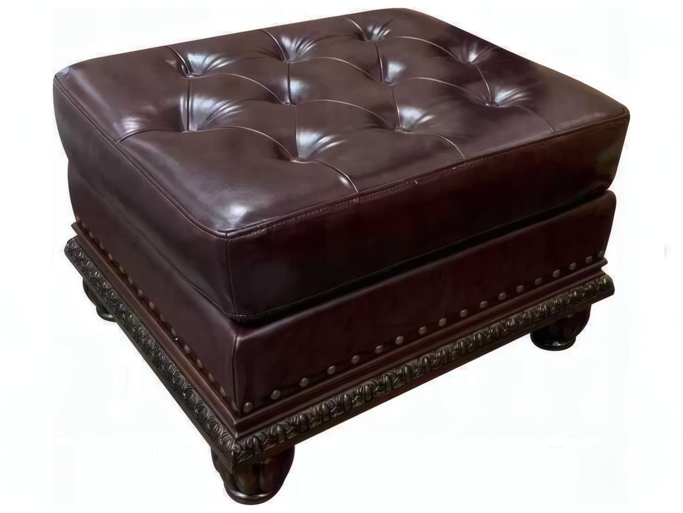 Acme Furniture Anondale Espresso Cherry Brown Leather Ottoman