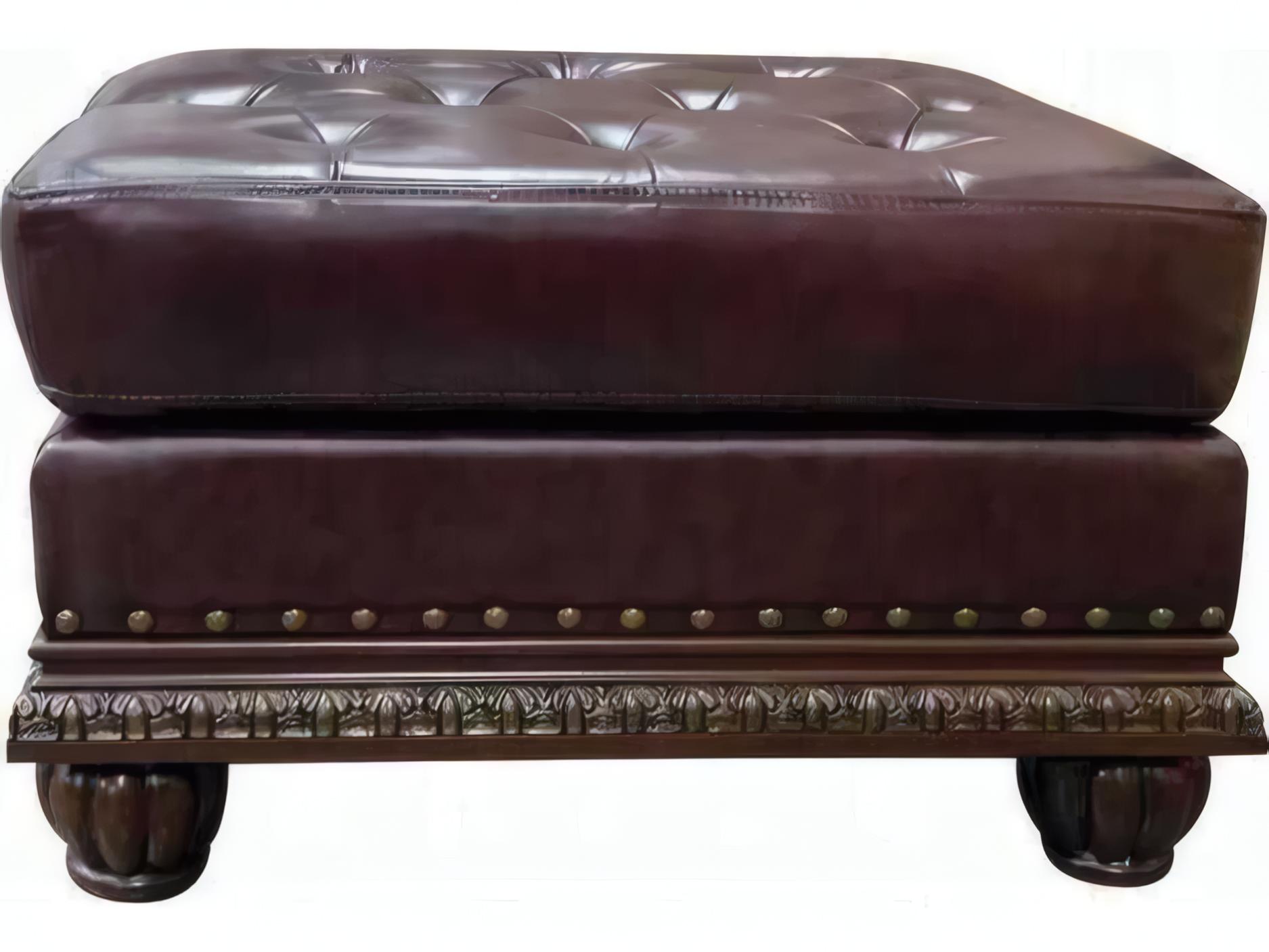 Acme Furniture Anondale Espresso Cherry Brown Leather Ottoman