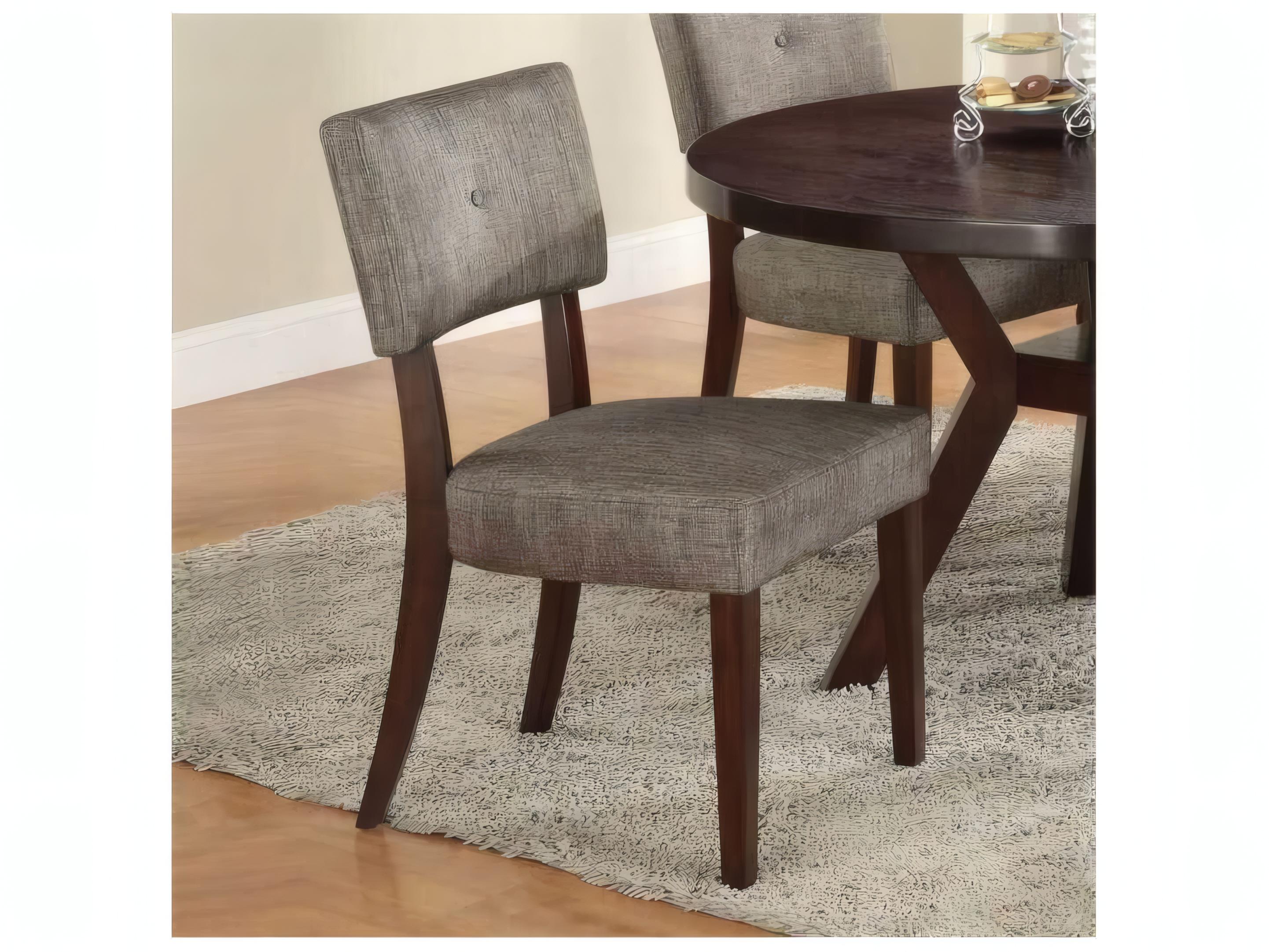 Acme Furniture Drake Solid Wood Gray Upholstered Armless Dining Chair Set of 2