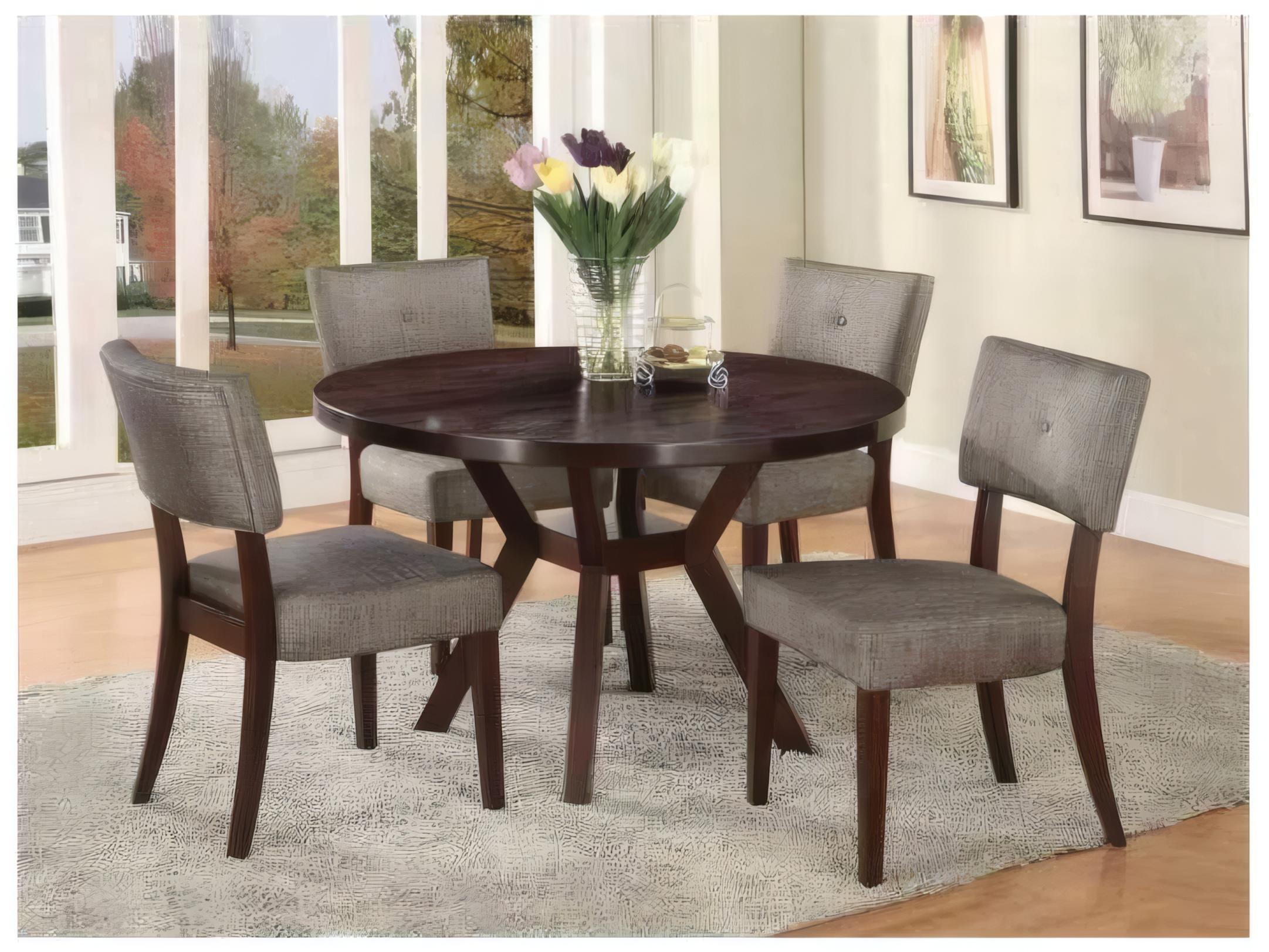 Acme Furniture Drake Solid Wood Gray Upholstered Armless Dining Chair Set of 2